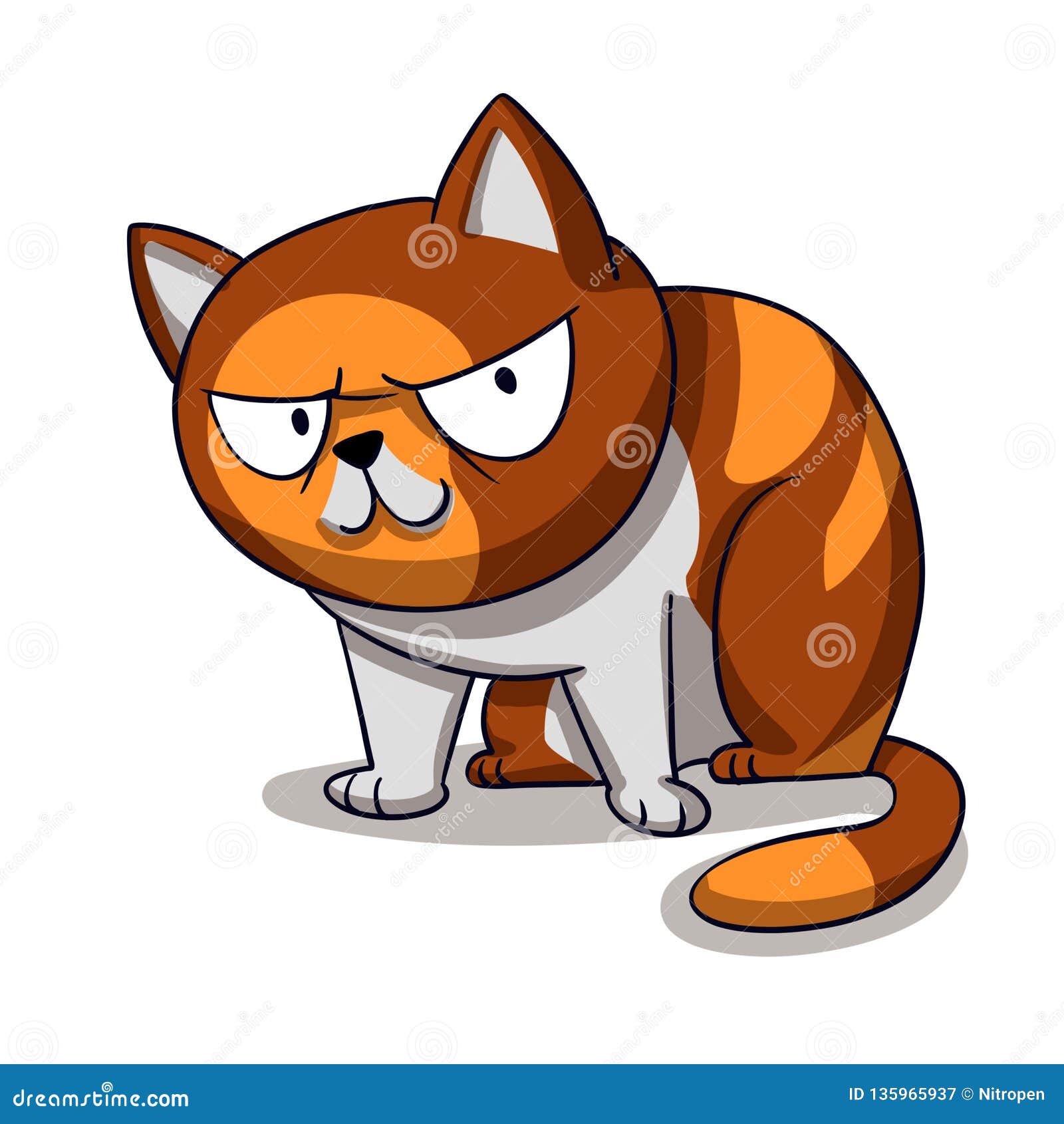 Angry Cat - Cute Cat - Funny Cat Stock Illustration - Illustration of