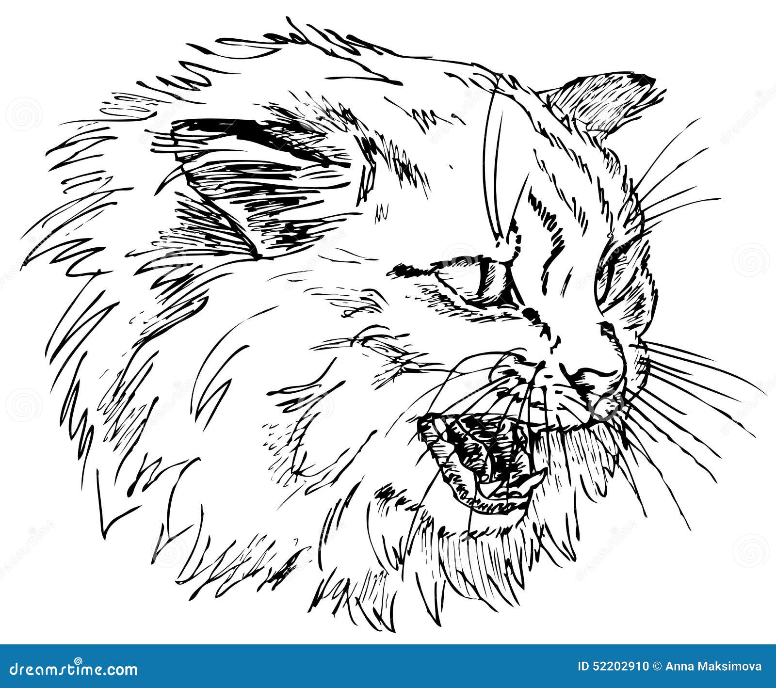 Angry Evil Cat Drawing Vector Stock Vector (Royalty Free