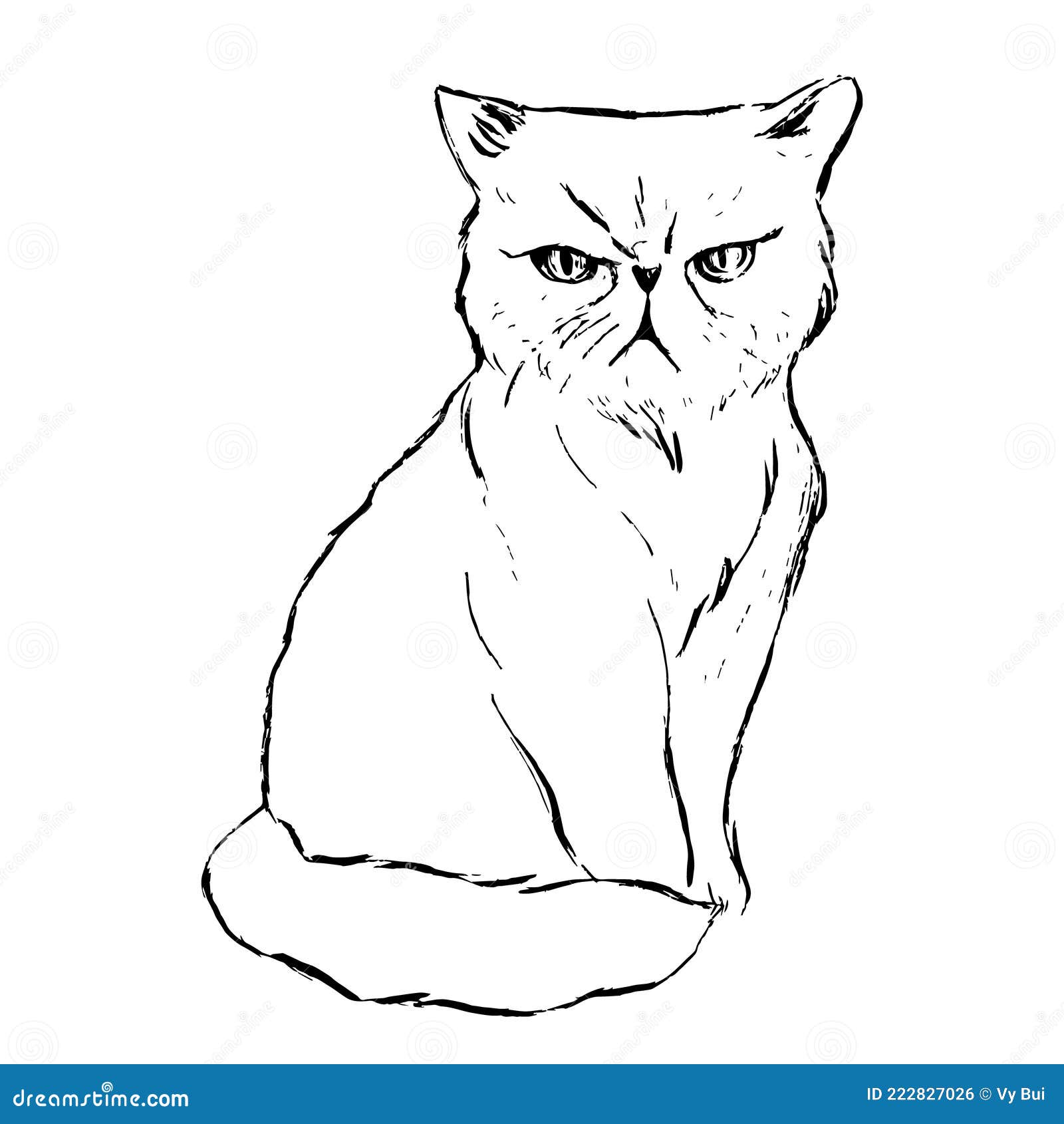 Sketch of angry cat. Stock Vector by ©Designer_an 102439102