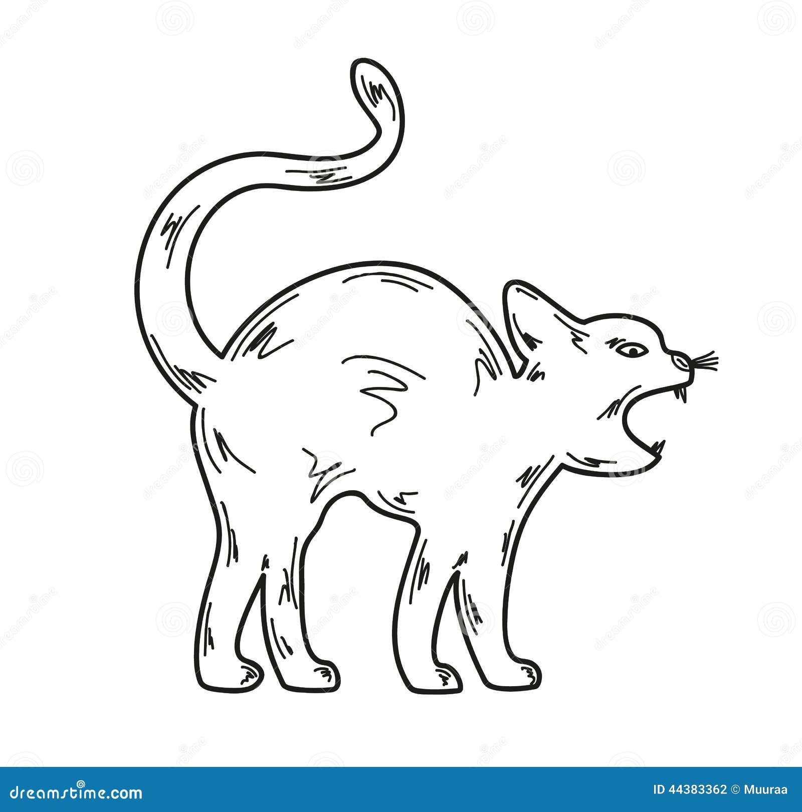 Angry Cat Coloring Pages Outline Sketch Drawing Vector, Cat