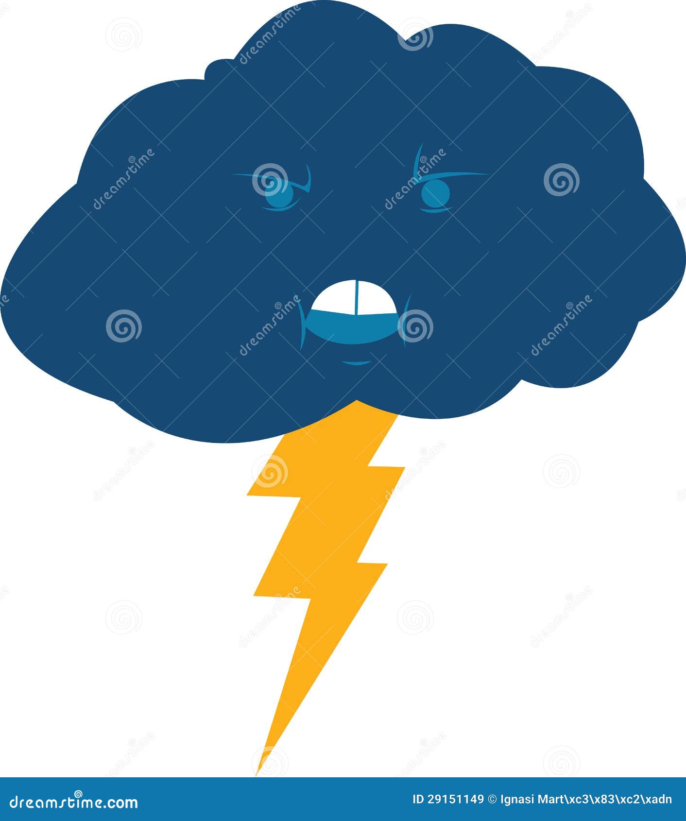 Angry cloud stock vector. Illustration of mouth, face - 29151149