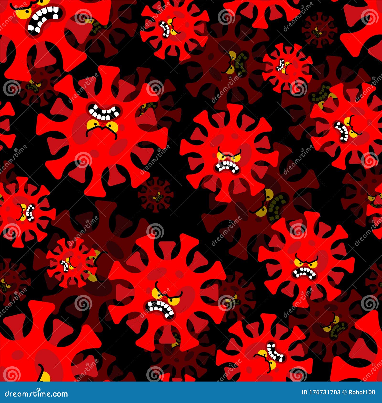 Download Angry Coronavirus Pattern Seamless. Evil Virus Background ...