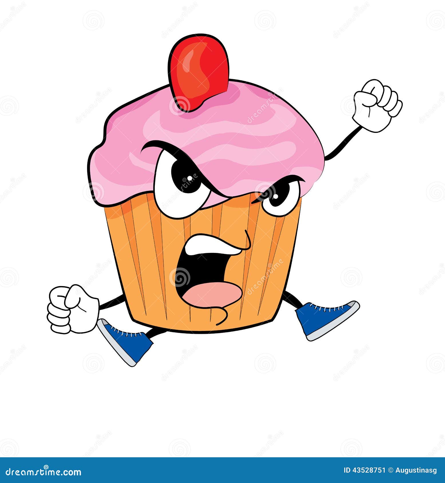 Angry Cupcake Cartoo