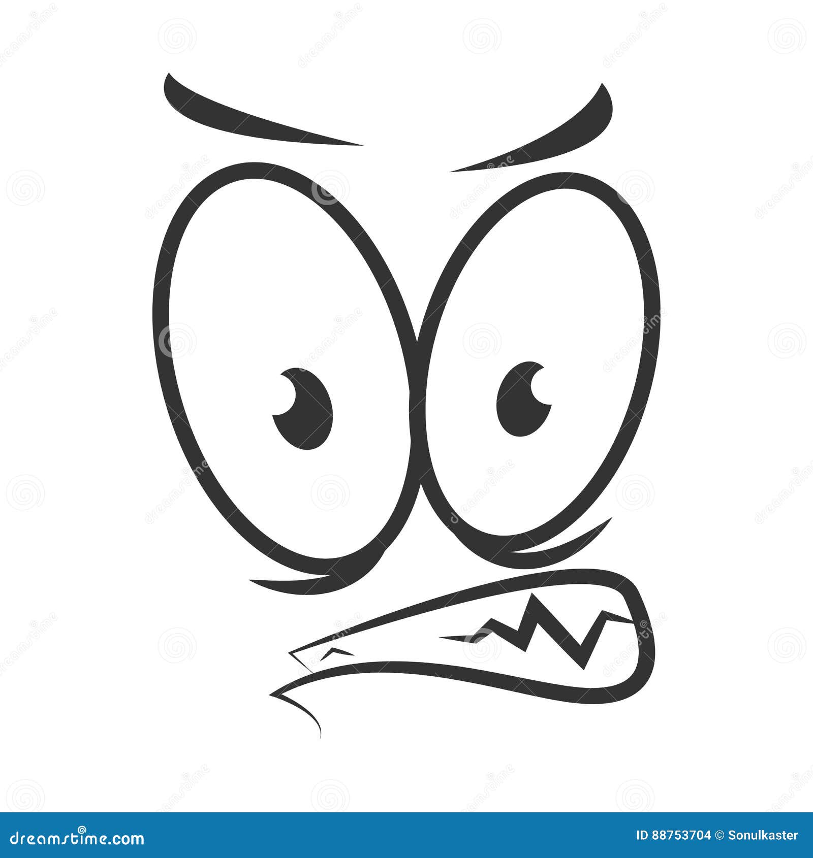 Free Vector  Hand drawn angry mouth cartoon illustration