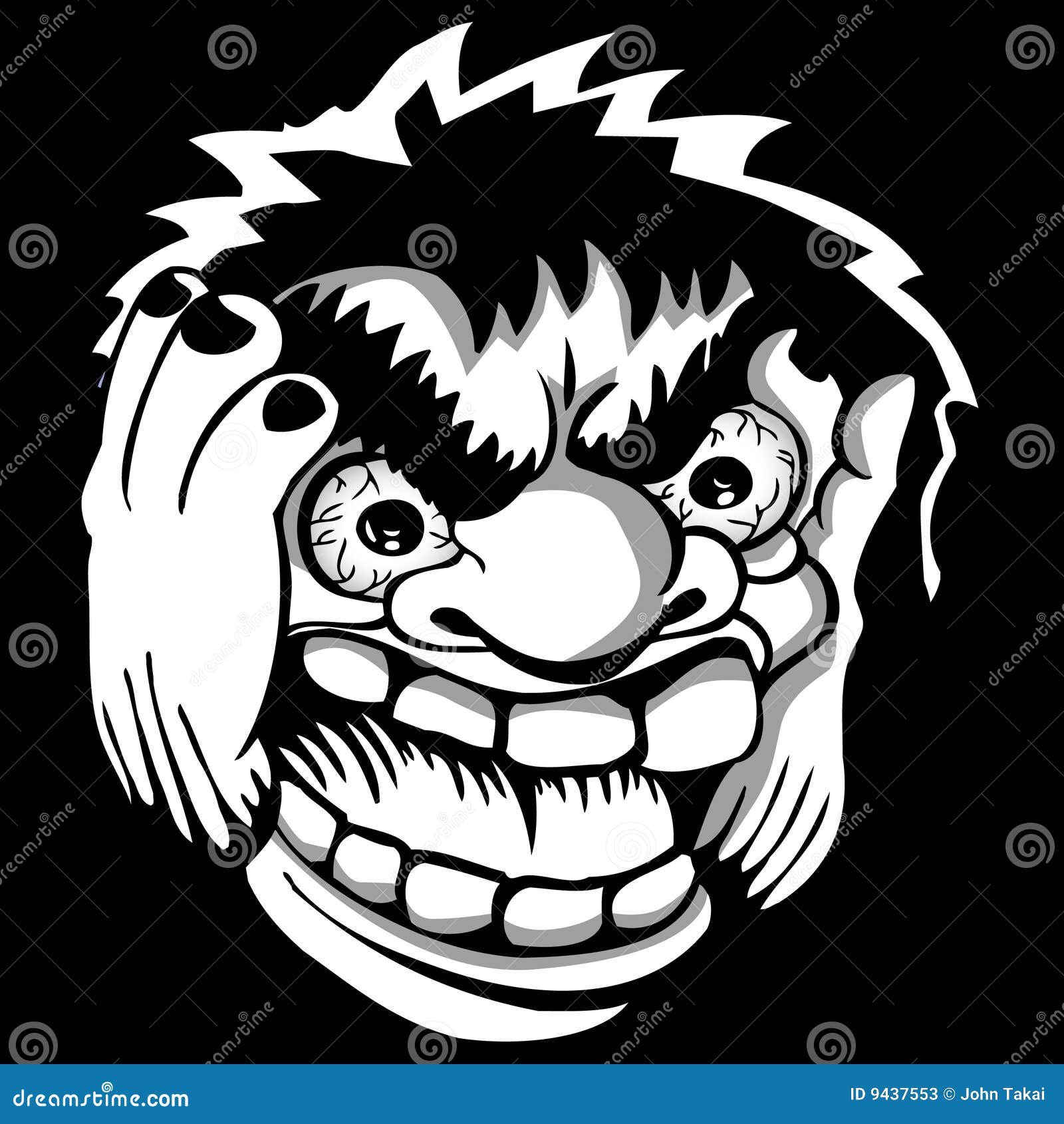 mad face clipart black and white