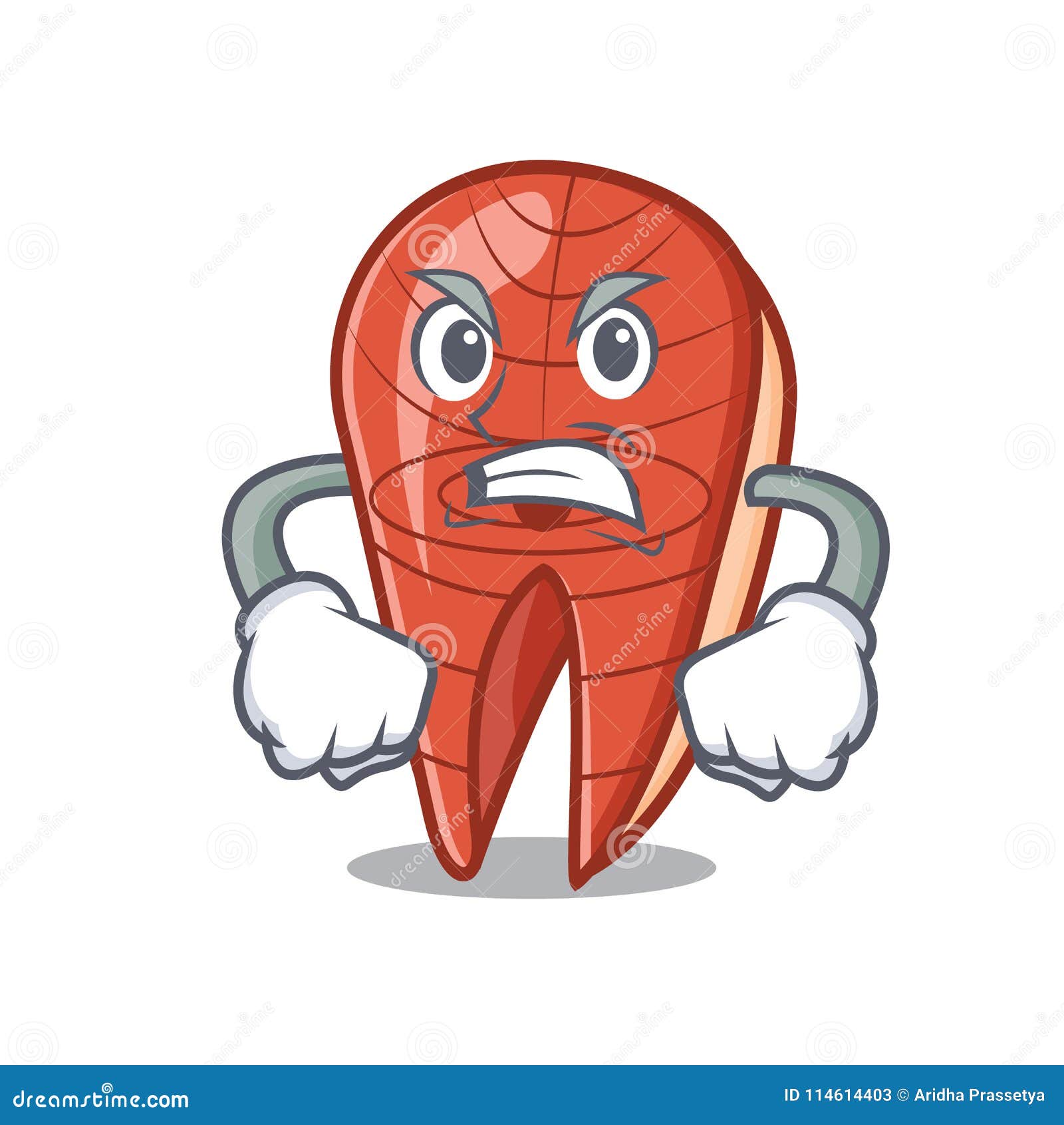 Angry Fish Slice Mascot Cartoon Stock Vector - Illustration of diet, emoticon: 114614403