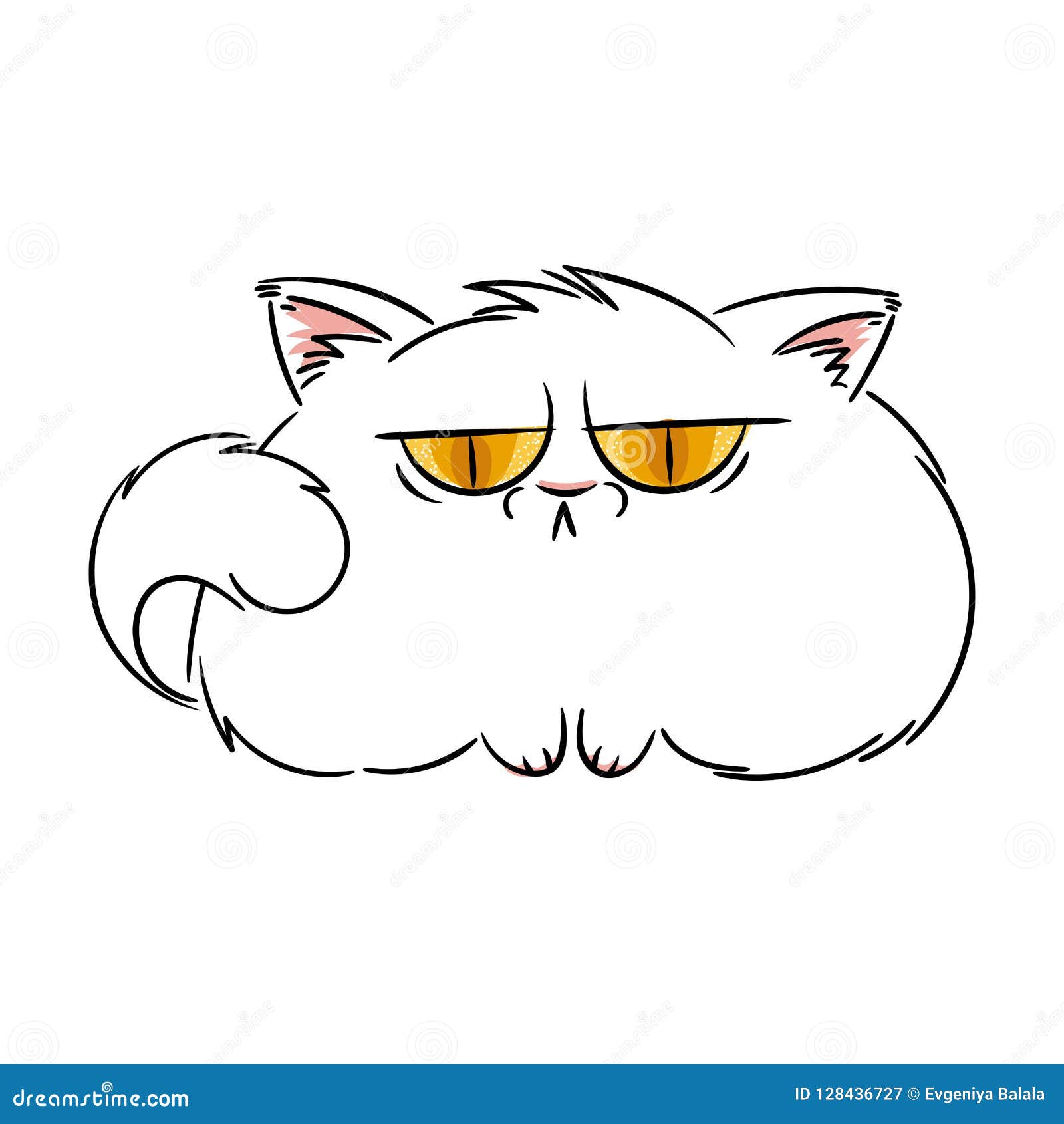 Angry cat cartoon cute grumpy Royalty Free Vector Image