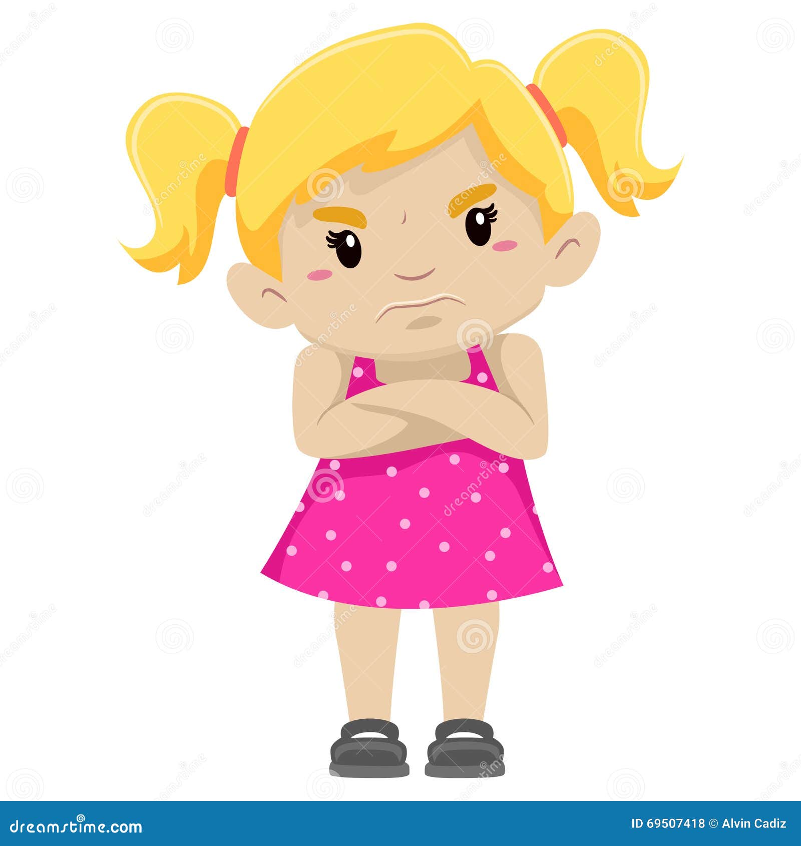 Premium Vector Angry And Upset Girl Kid With Clenched Illustration