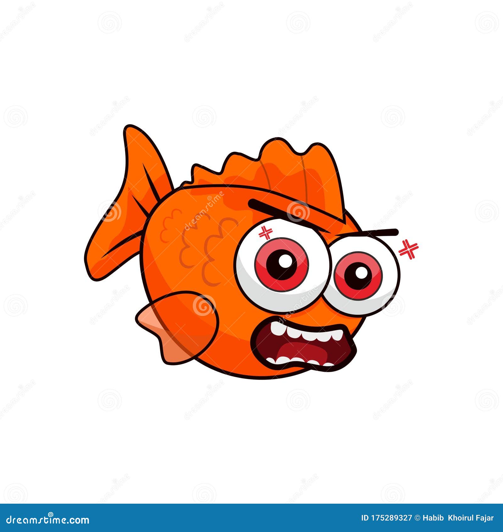 Angry Golden Fish Icon X Stock Image Image Of Goldenfish