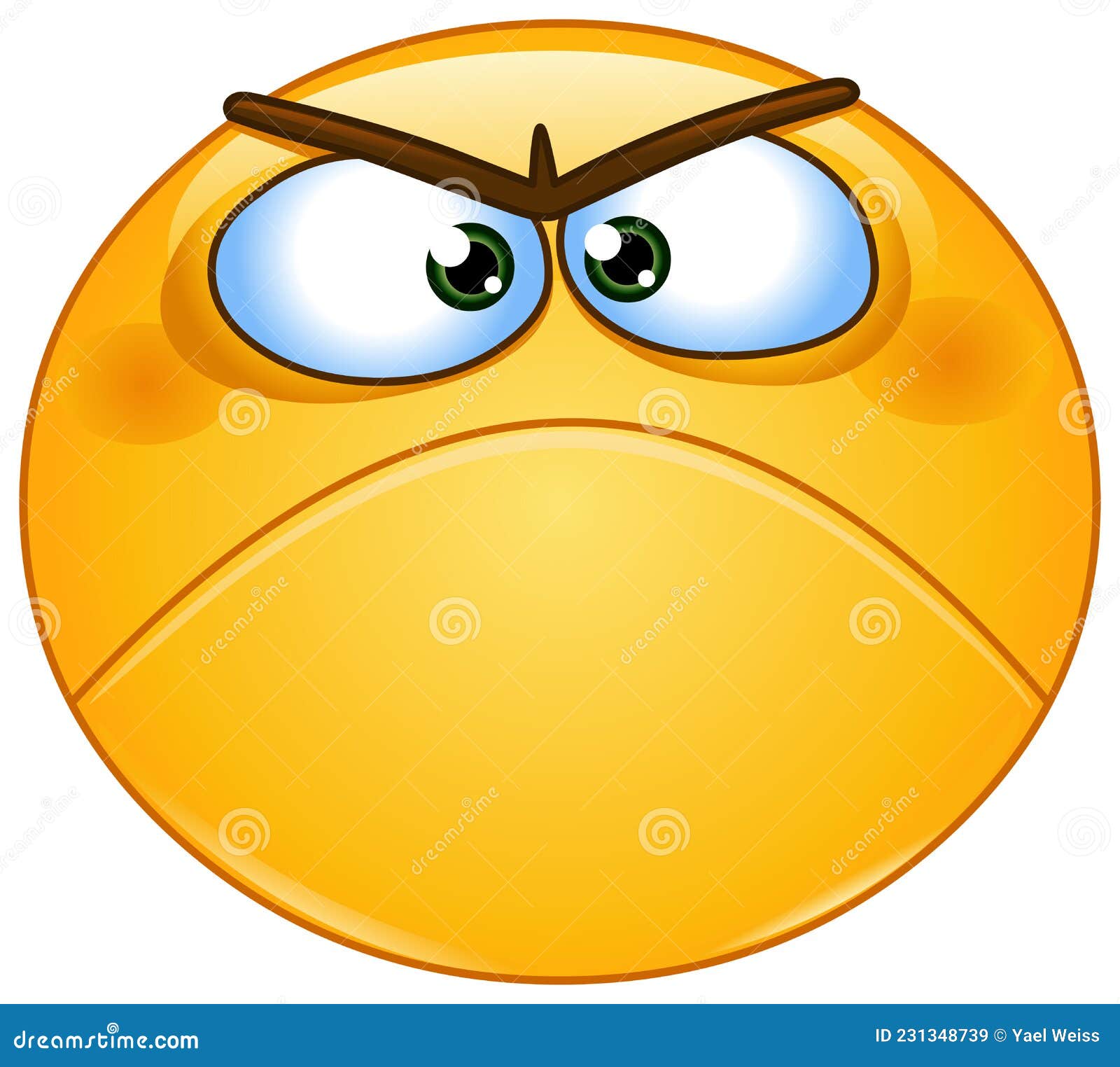 Angry grumpy cat emoji face Royalty Free Vector Image