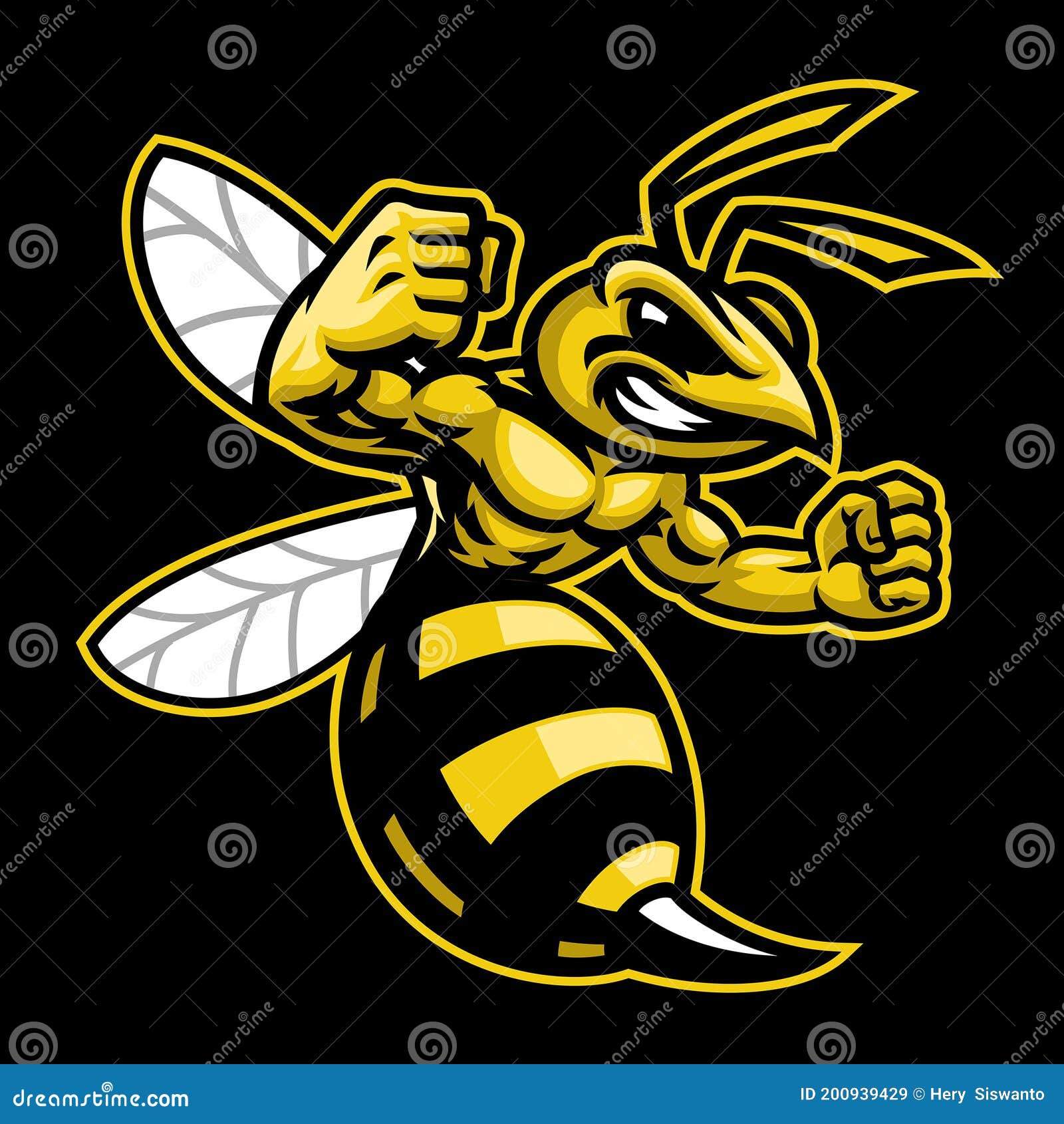 angry hornet wasp mascot