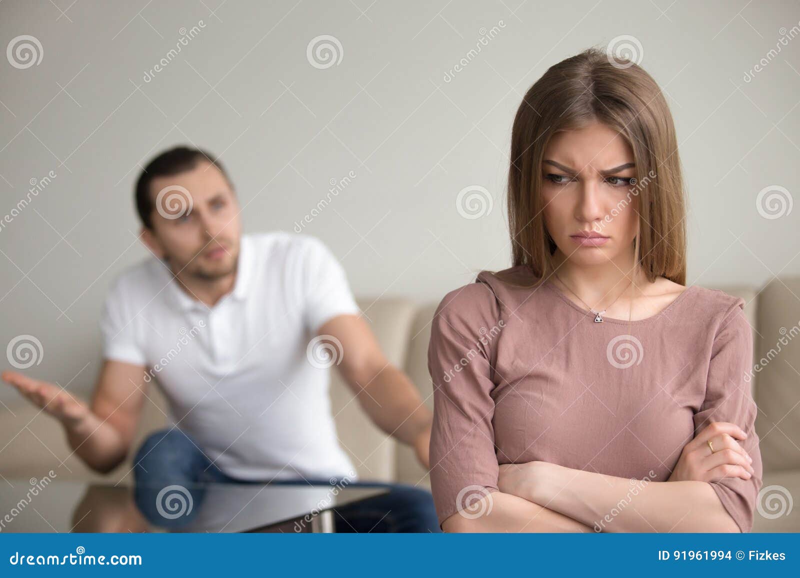angry husband mad at wife, unhappy woman frustrated, family conf