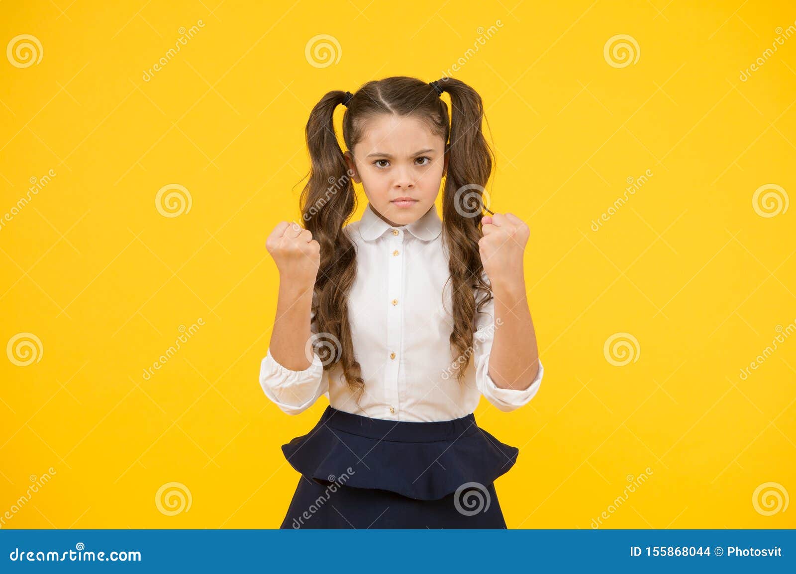 Angry Kid Adorable Schoolgirl Schoolgirl Pupil Long Hair