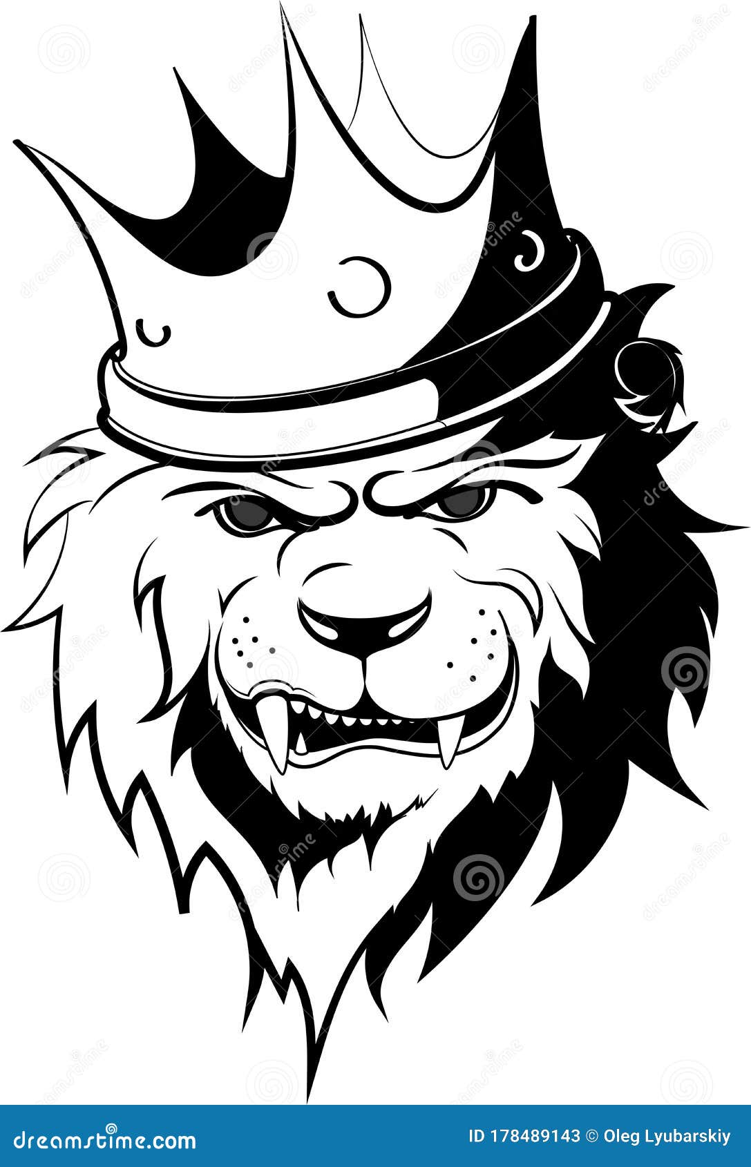 Angry Lion King with Shadow Stock Vector - Illustration of power, head:  178489143
