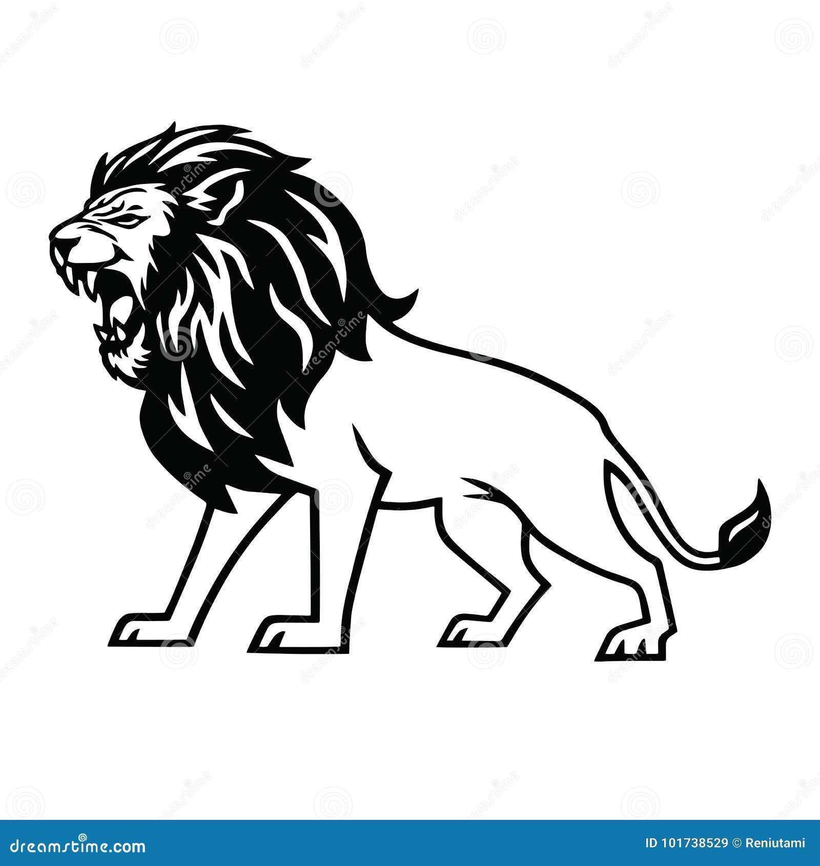 Roaring Lion Outline Stock Illustrations – 368 Roaring Lion ...