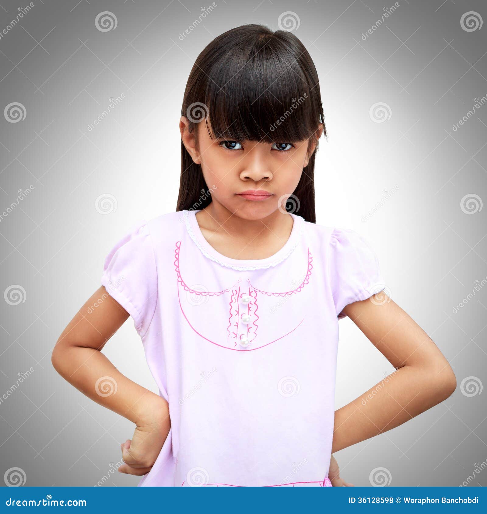 Angry Little Asian Girl Stock Photo Image Of Asia Daug