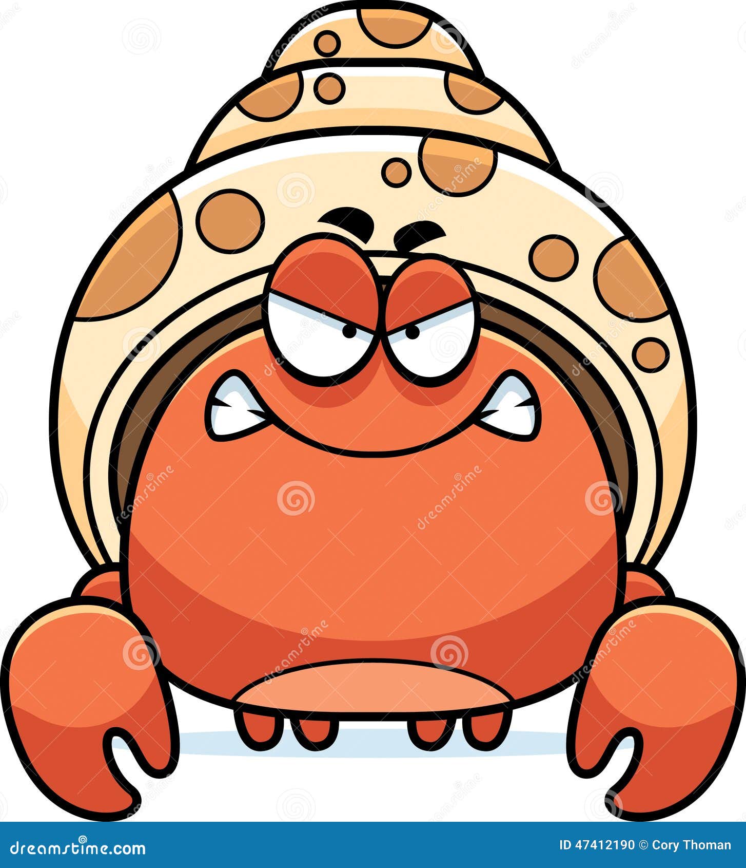 Angry Little Hermit Crab stock vector. Illustration of cartoon - 47412190