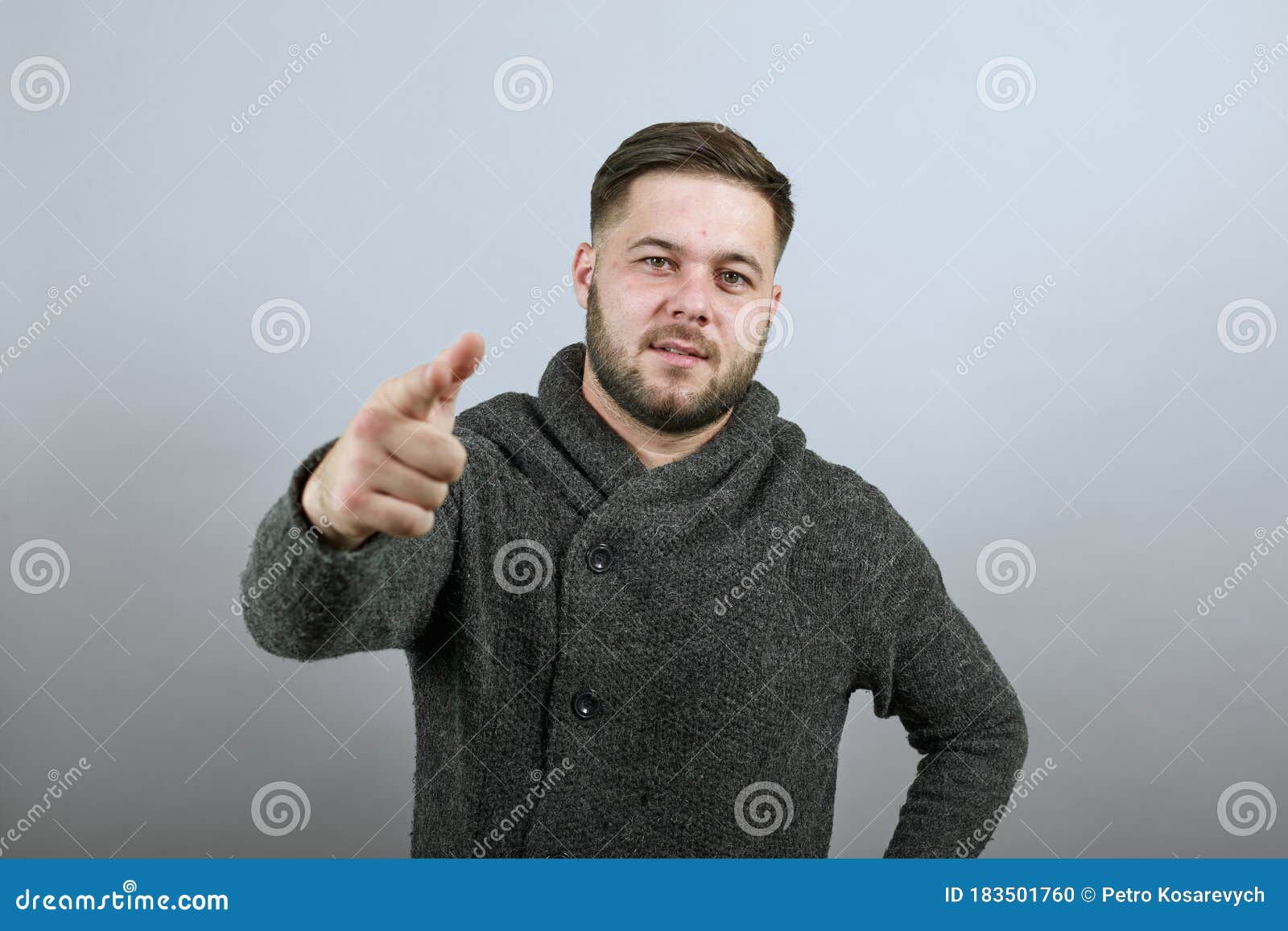 Angry Male Pointing Direction with Index Finger. the Concept of Human ...