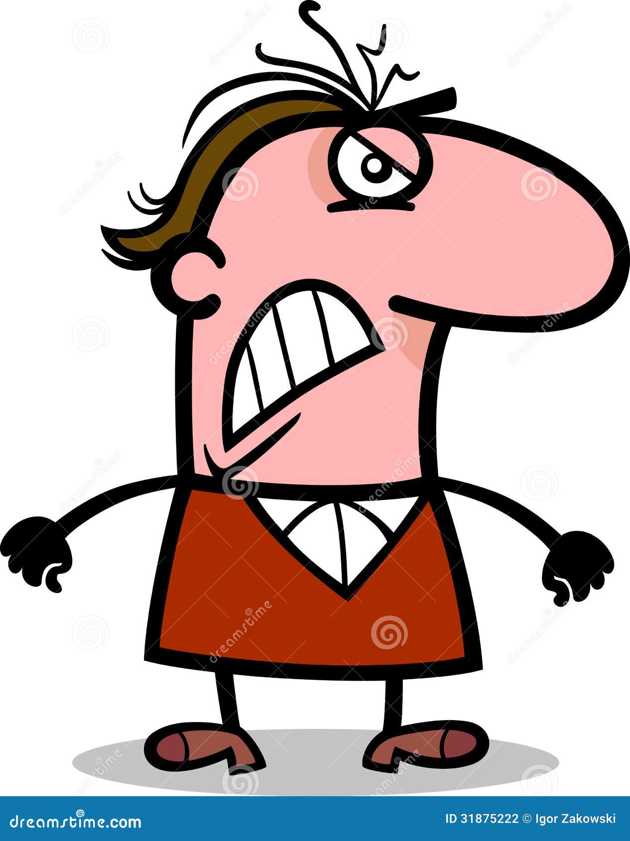 Angry Man Cartoon Illustration Stock Vector - Illustration of emoticon,  graphic: 31875222