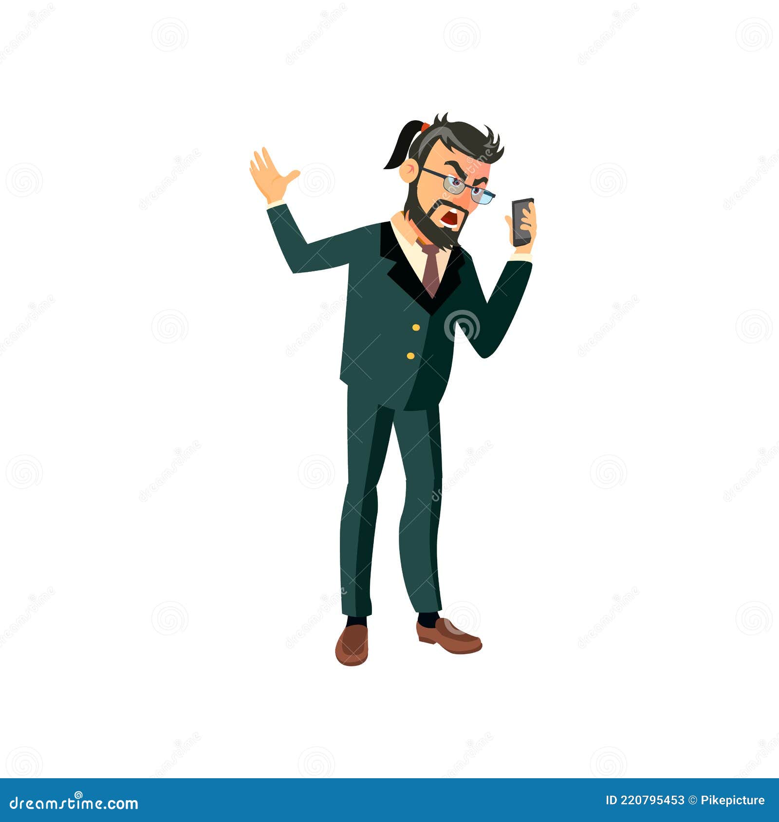 Angry Man Ceo Shouting at Employee on Mobile Phone Cartoon Vector Stock  Vector - Illustration of expressing, employee: 220795453