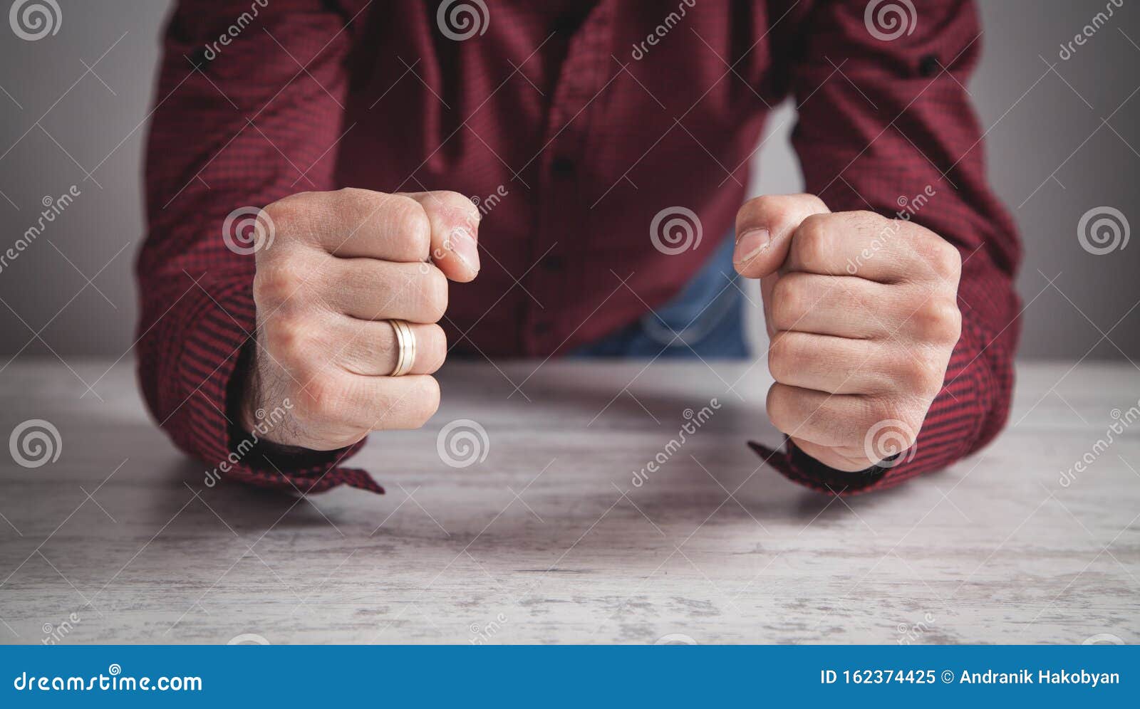 Angry Man Showing His Fists Concept Of Anger Stock Image Image Of