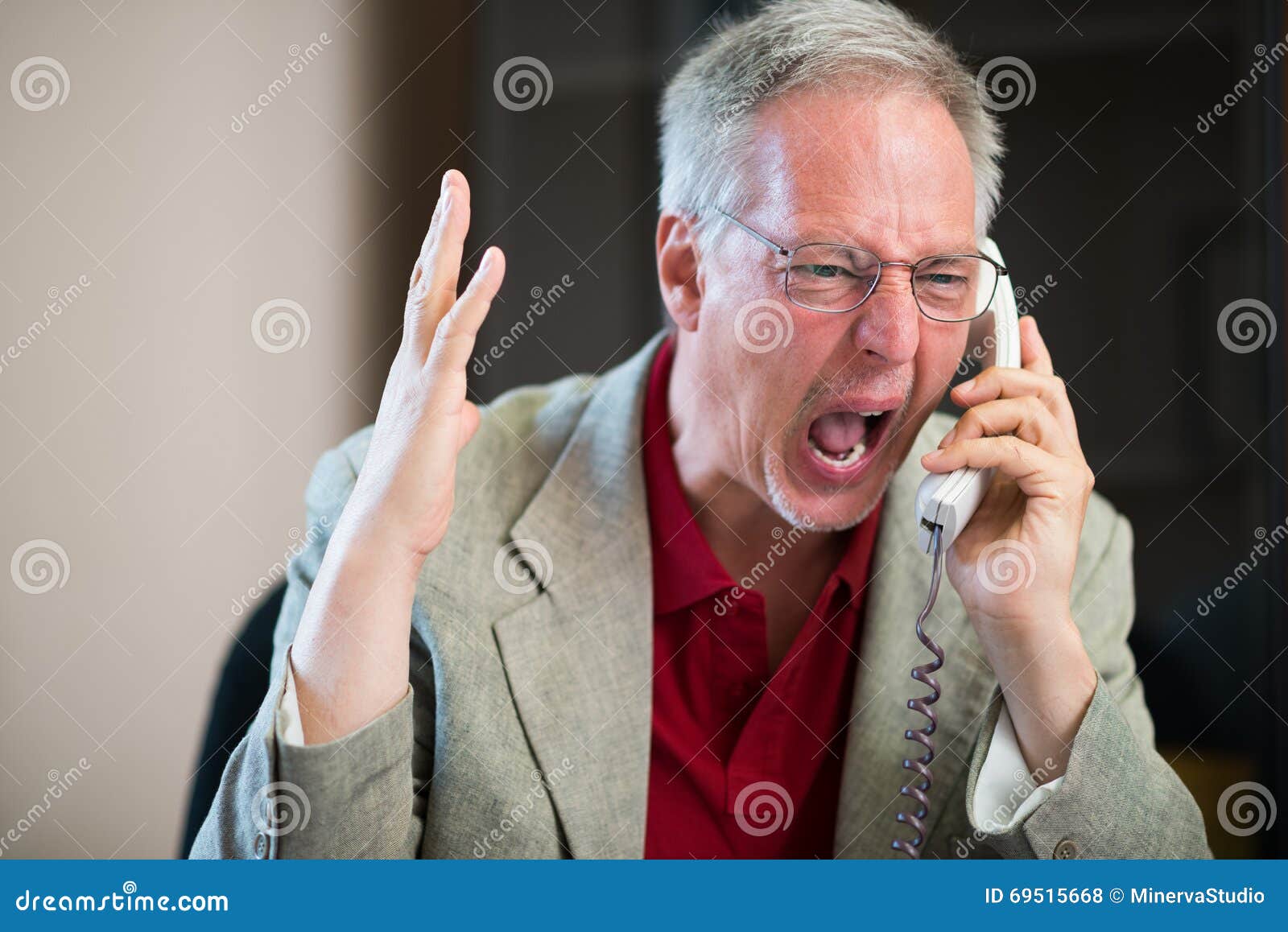 angry man yelling on the phone