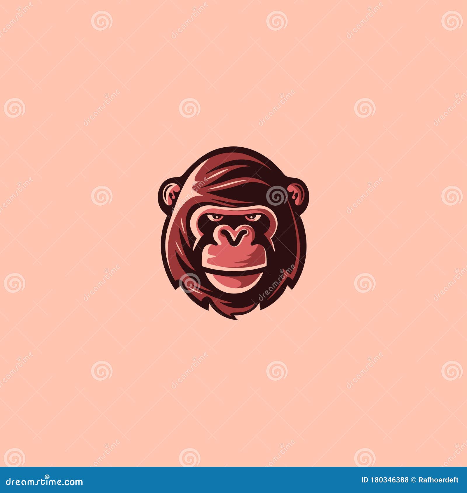 angry monkey face emoticon with variant color available for logo-icon-clipart