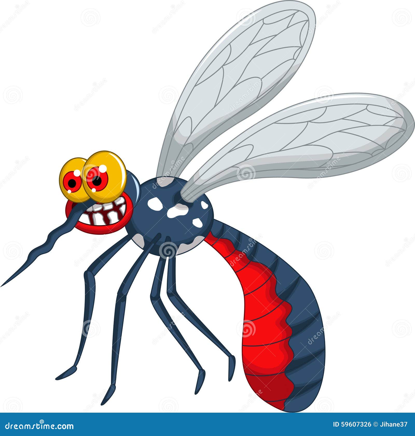 Angry mosquito cartoon stock illustration. Illustration of illness -  59607326