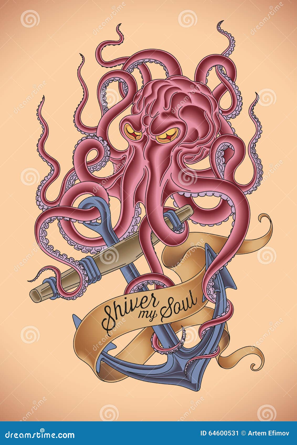Giant Octopus Grasping Anchor Sticker for Sale by SevenRelics  Redbubble