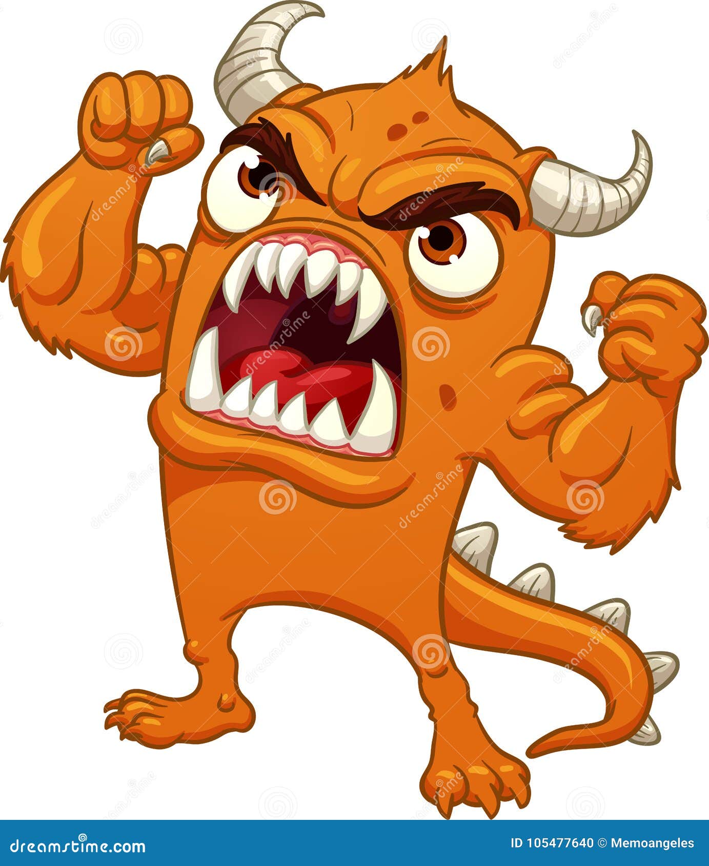  Angry Orange Cartoon  Monster Yelling Stock Vector 