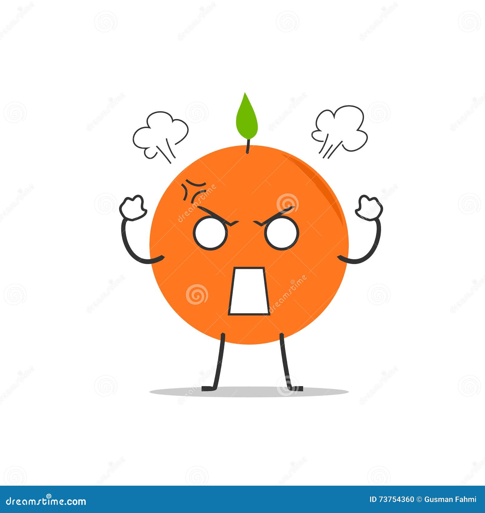  Angry  Orange  Simple Clean Cartoon  Illustration Stock 