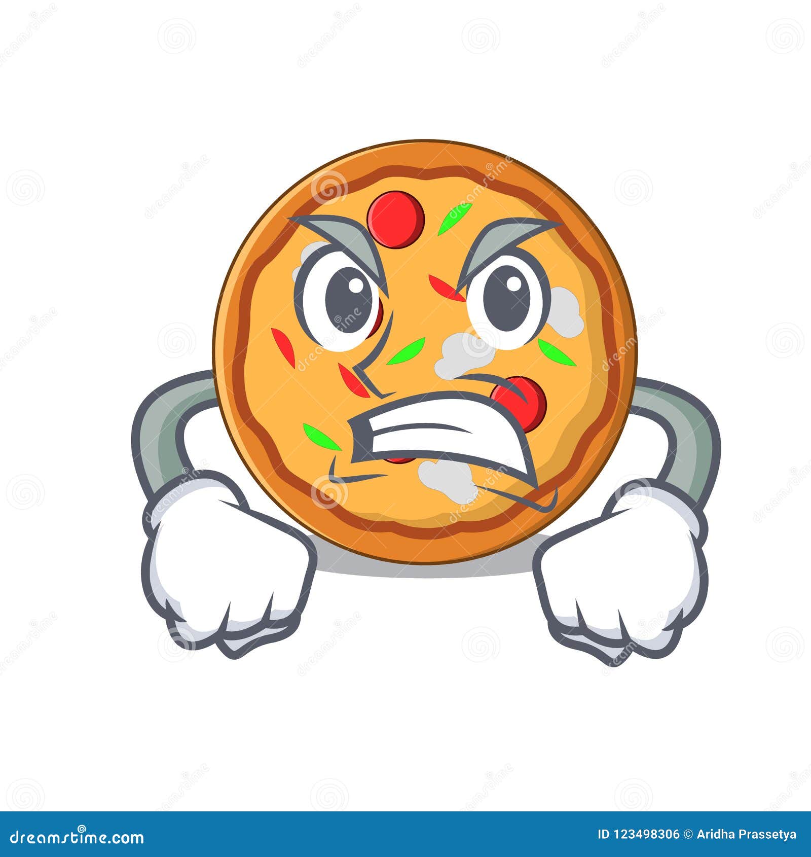 Angry Pizza Mascot Cartoon Style Stock Vector Illustration of cartoon, expression 123498306