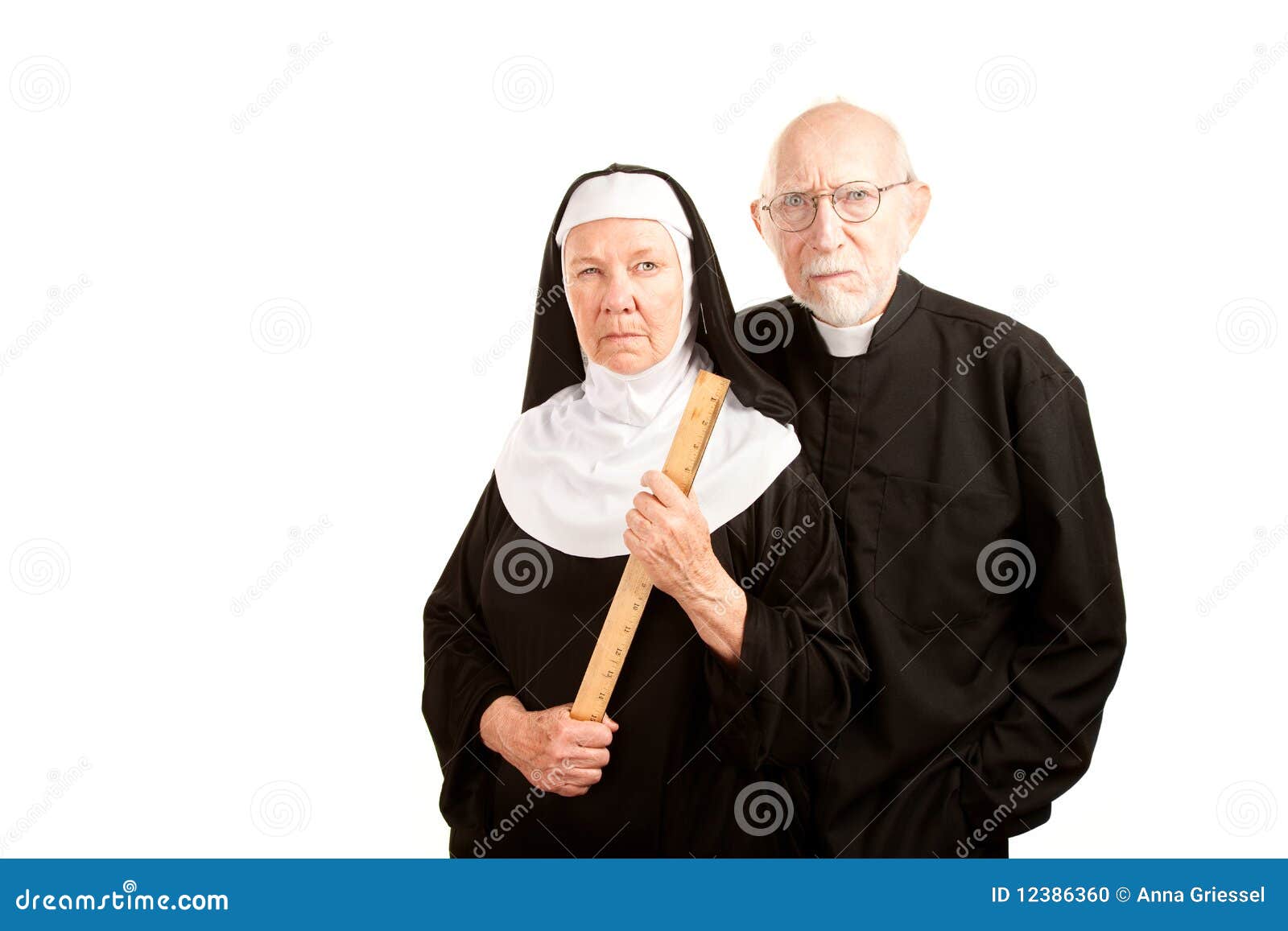 Angry priest and nun stock photo. Image of habit, eccentric 12386360