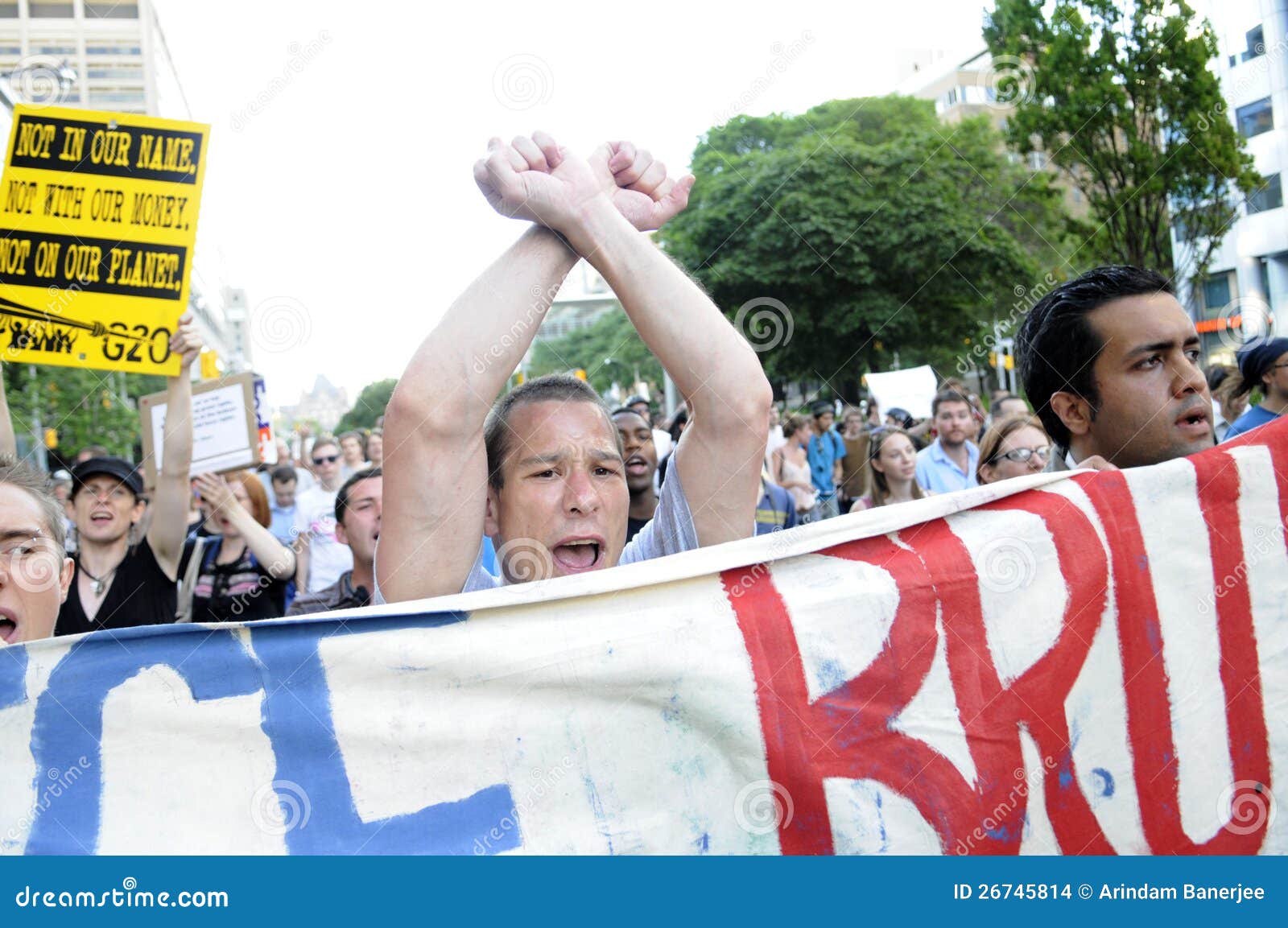 Angry protesters. editorial stock image. Image of crowd 26745814