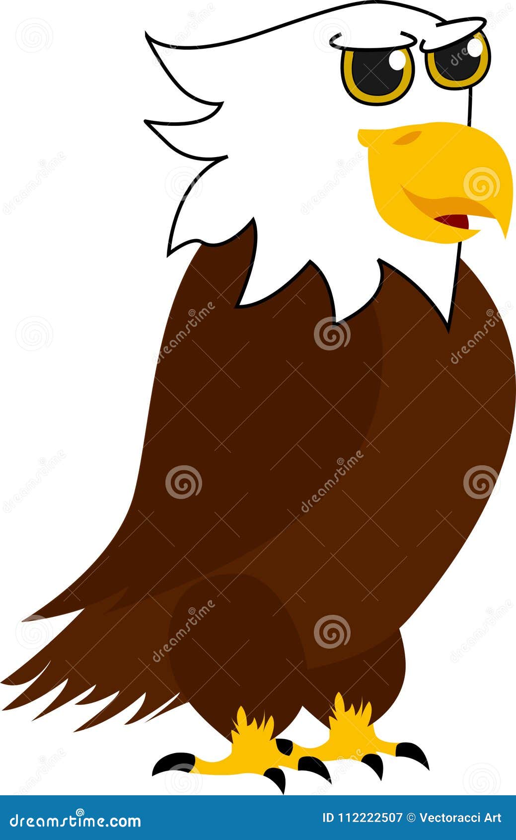 angry and proud bald eagle cartoon