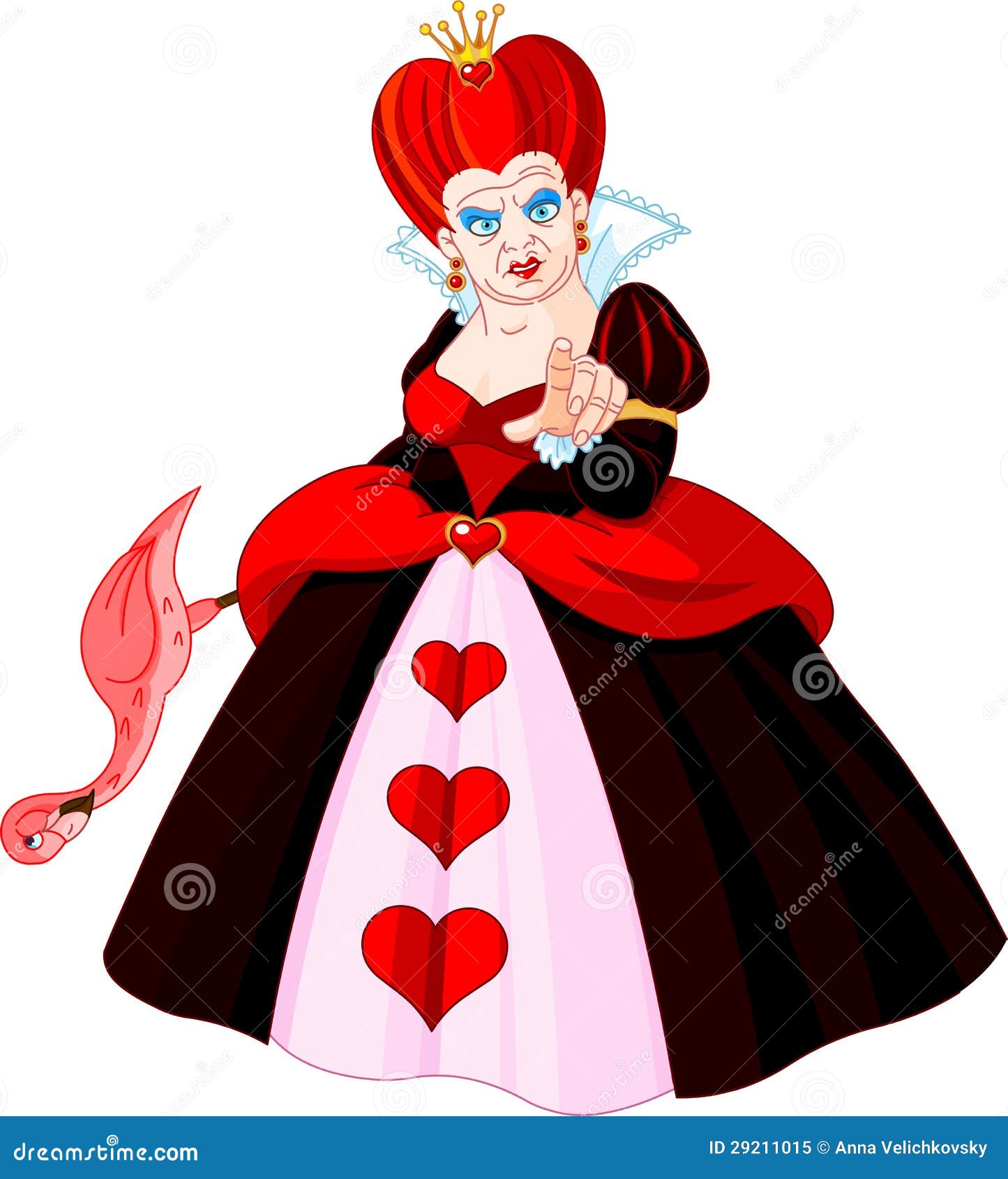 Angry Queen of Hearts stock vector. Illustration of cartoon - 29211015