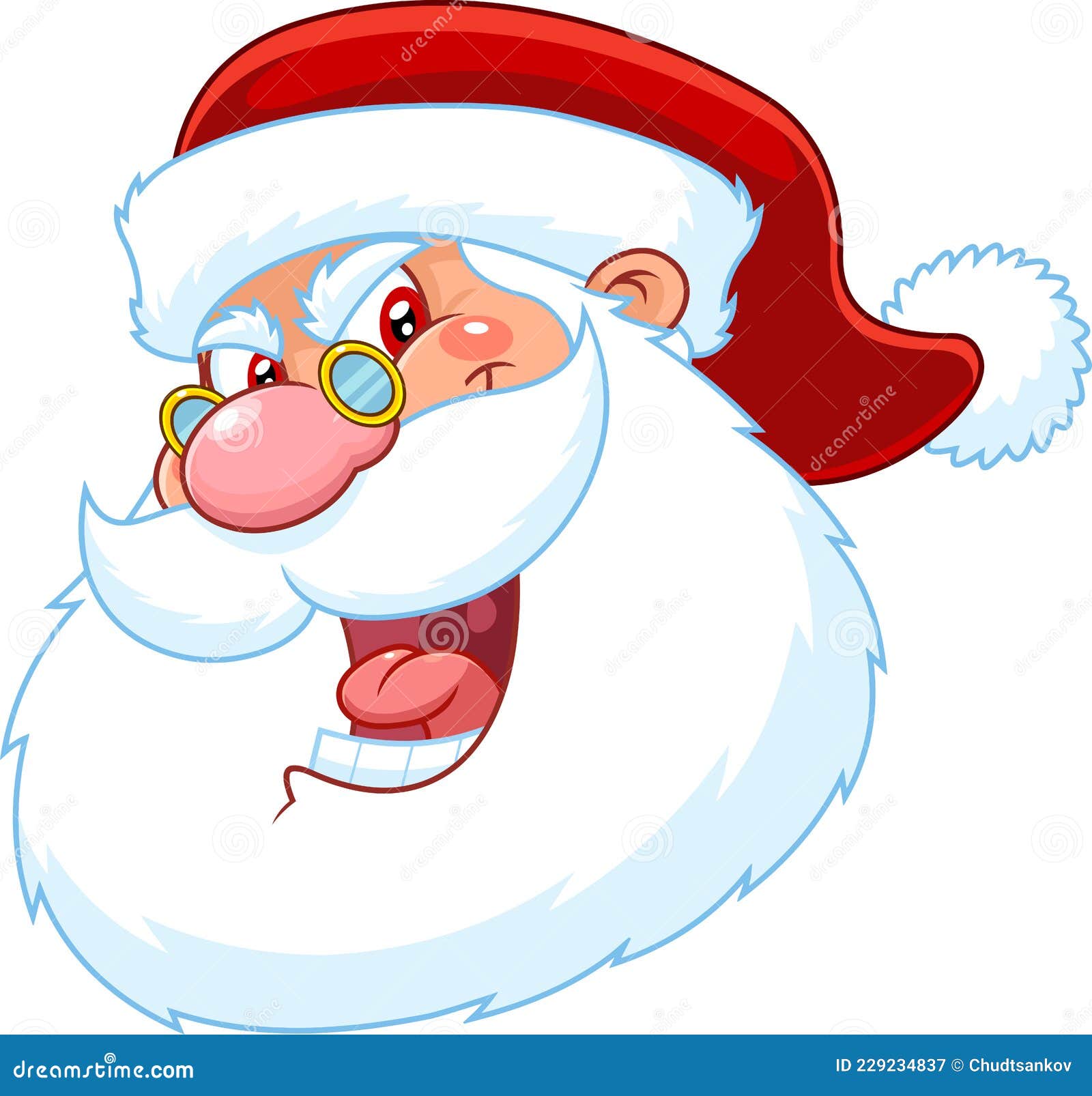 Angry Santa Claus Face Portrait Cartoon Character Scream Stock Vector -  Illustration of classic, hand: 229234837