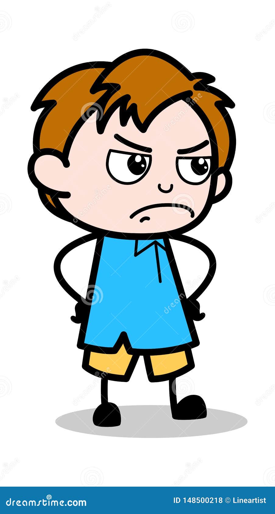 Angry - School Boy Cartoon Character Vector Illustration Stock ...