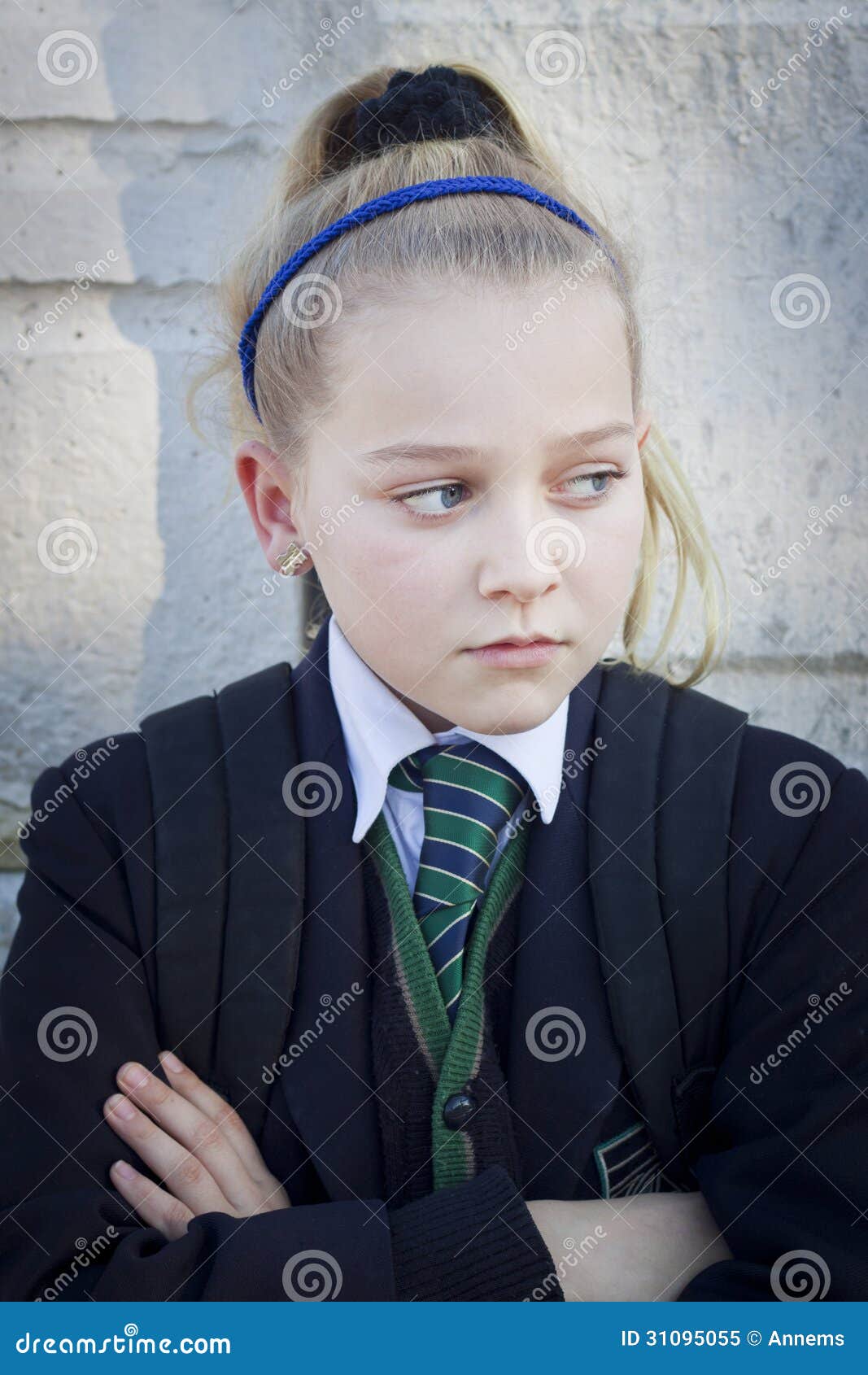 Candid girl at school