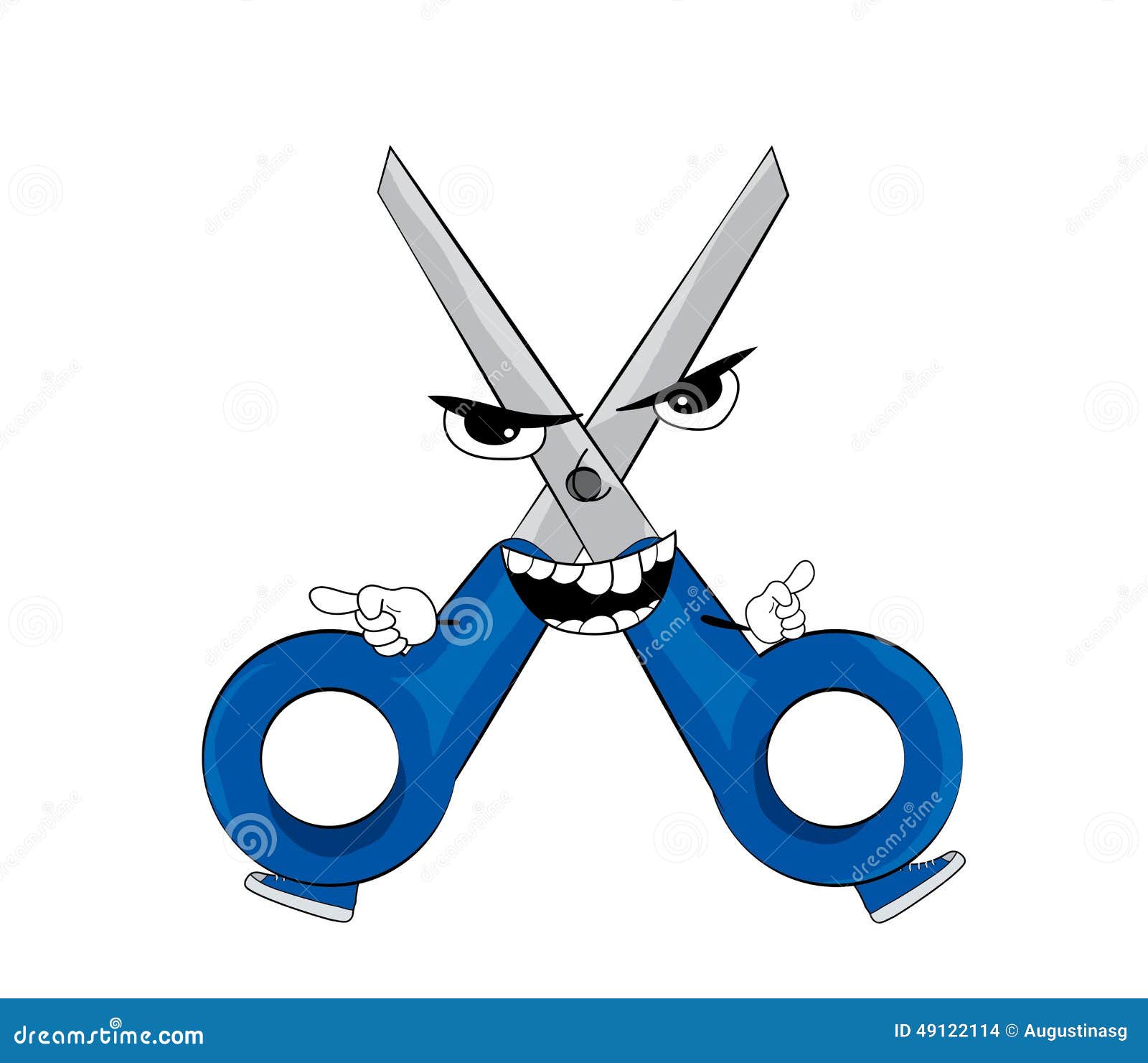 Angry Scissors Cartoon Stock Illustration Image 49122114