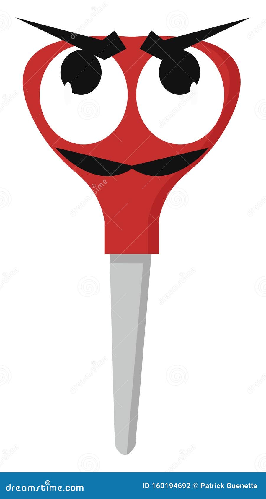 Angry Scissors, Illustration, Vector Stock Vector Illustration of