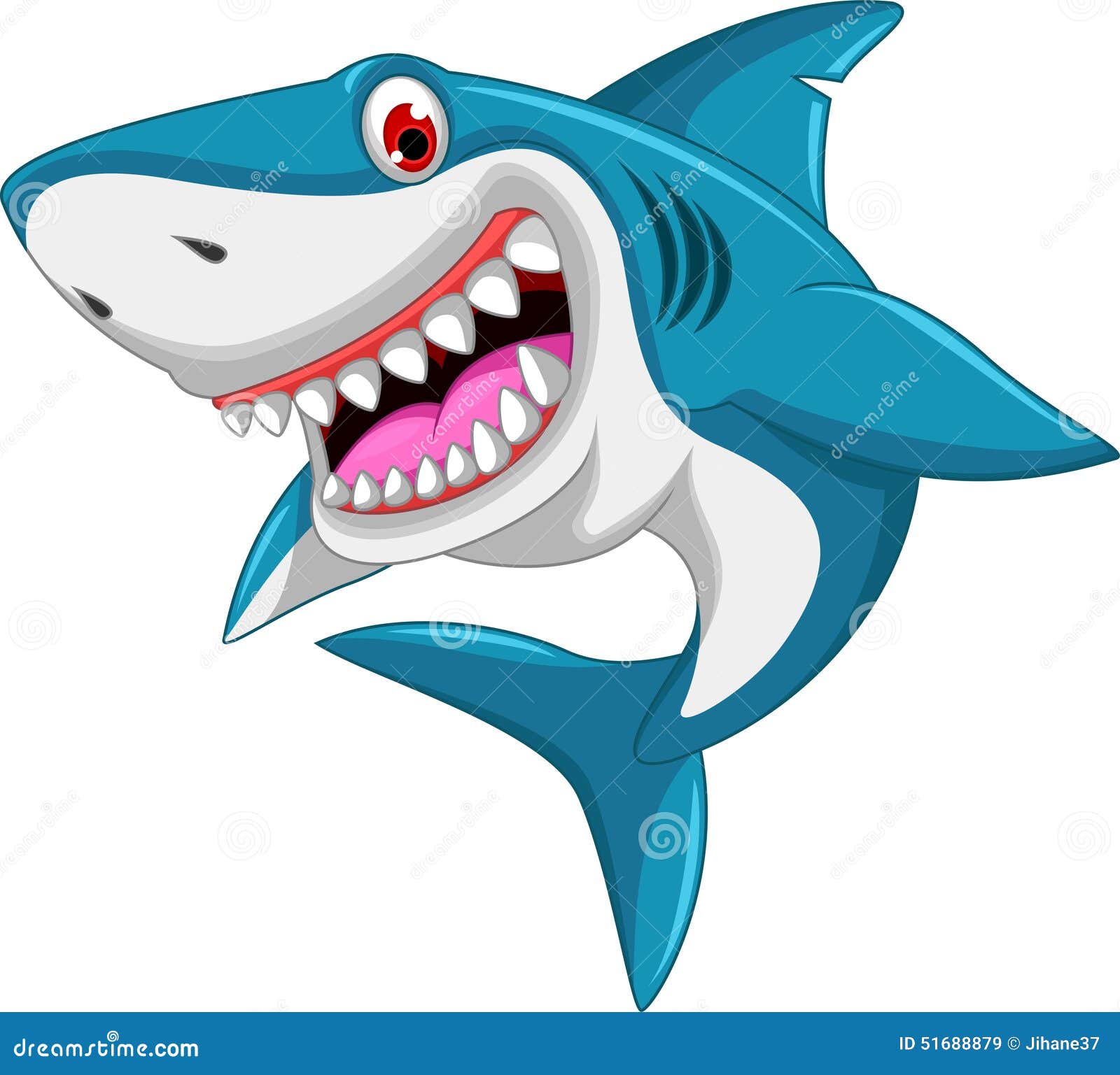 angry shark cartoon