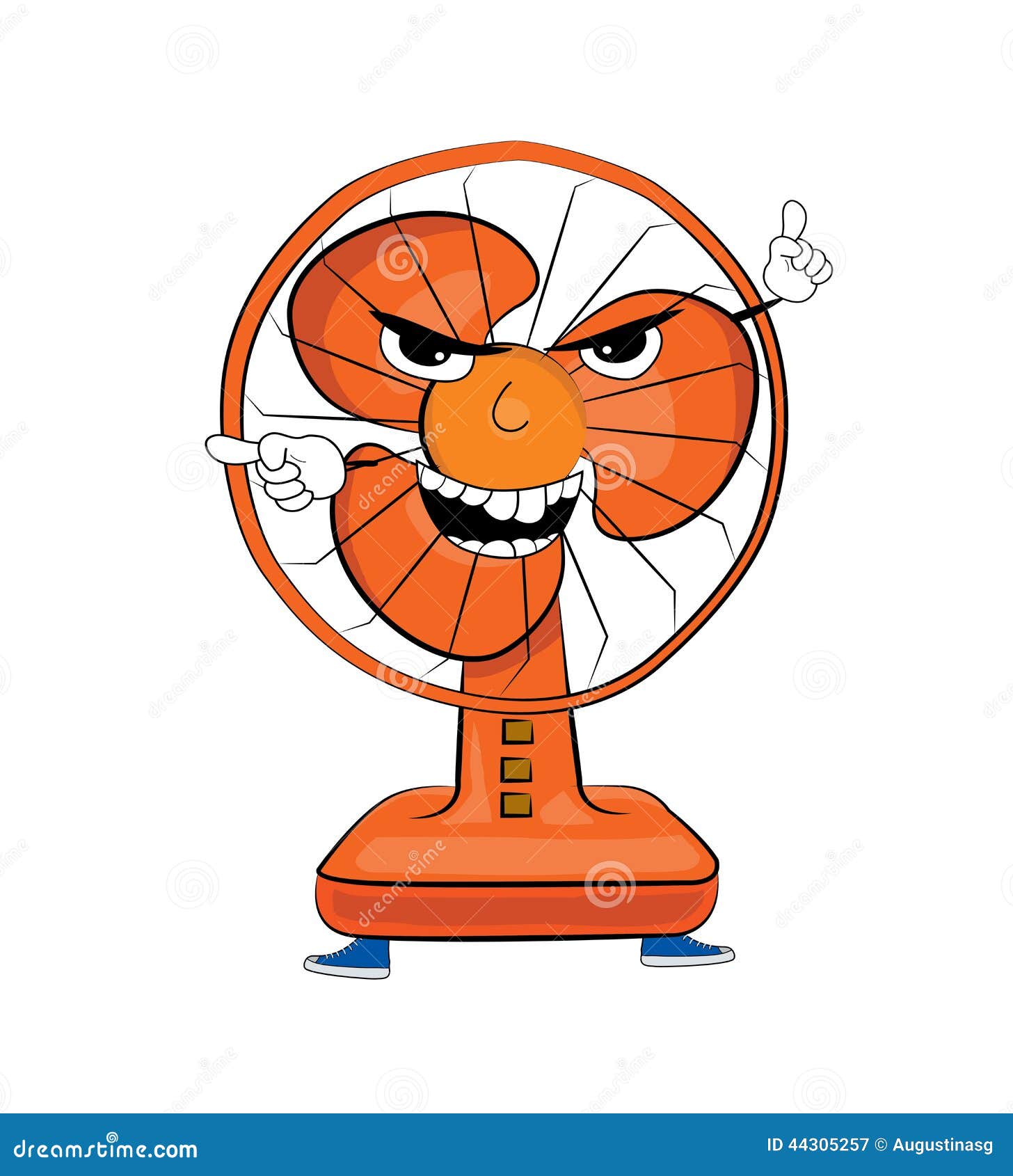 Angry table fan cartoon stock illustration. Illustration of white
