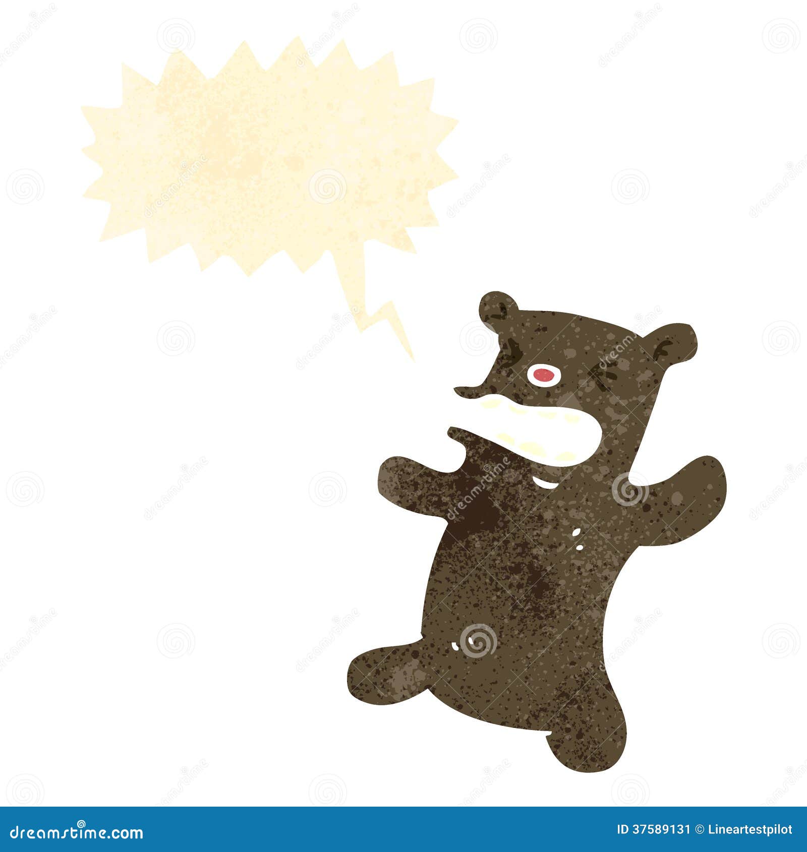 Angry teddy bear cartoon stock vector. Illustration of speech - 37589131