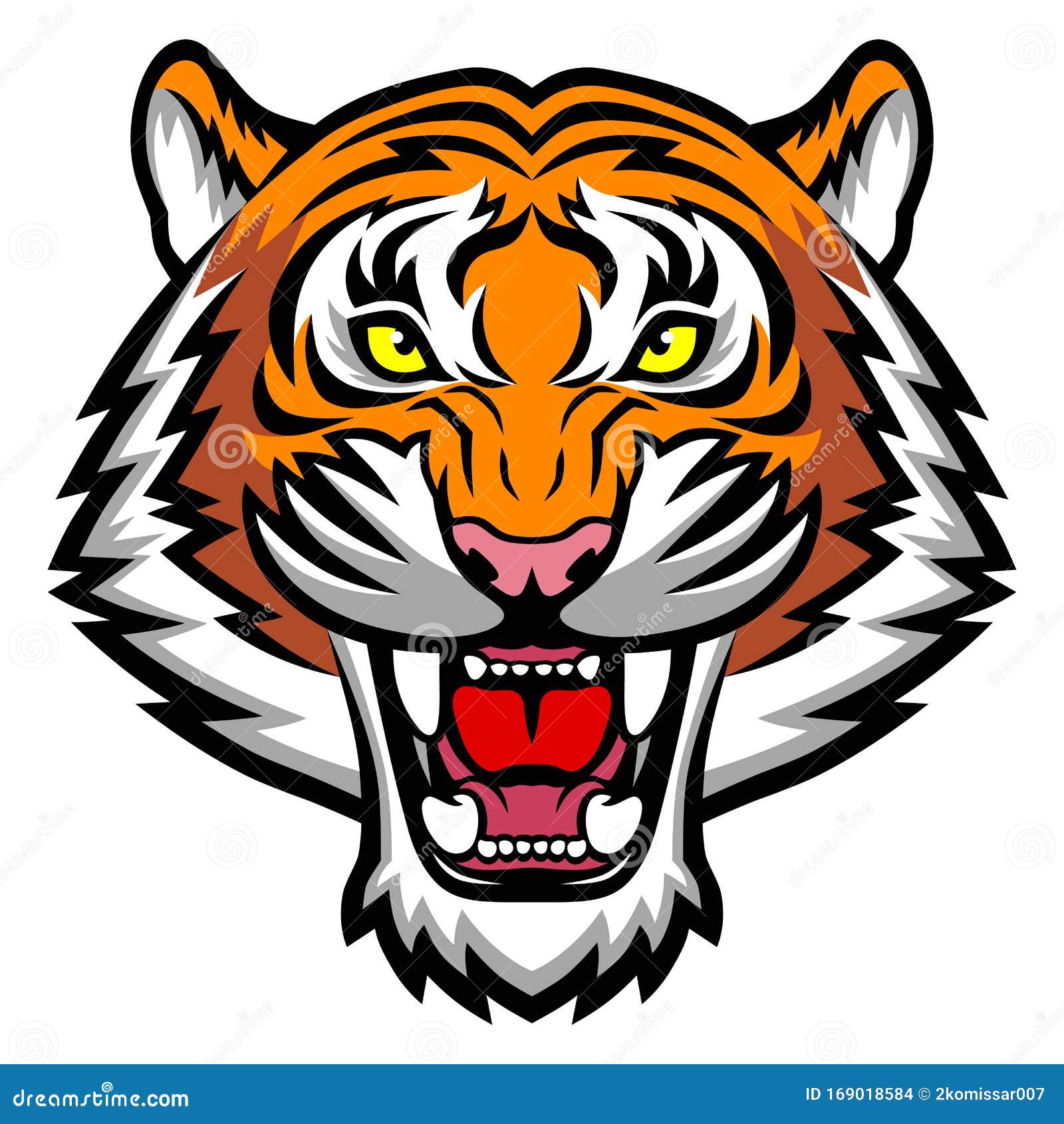 Download Angry tiger face stock vector. Illustration of aggression ...