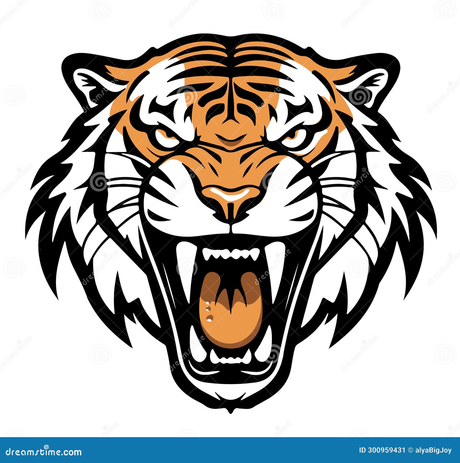 Angry Tiger Growling Sketch Stock Illustration - Illustration of face ...