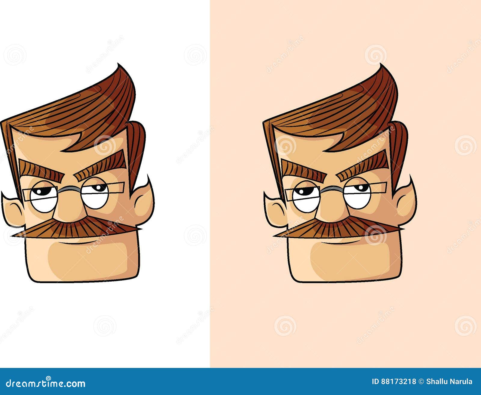 Angry Uncle Cartoon Face. stock illustration. Illustration of nose -  88173218