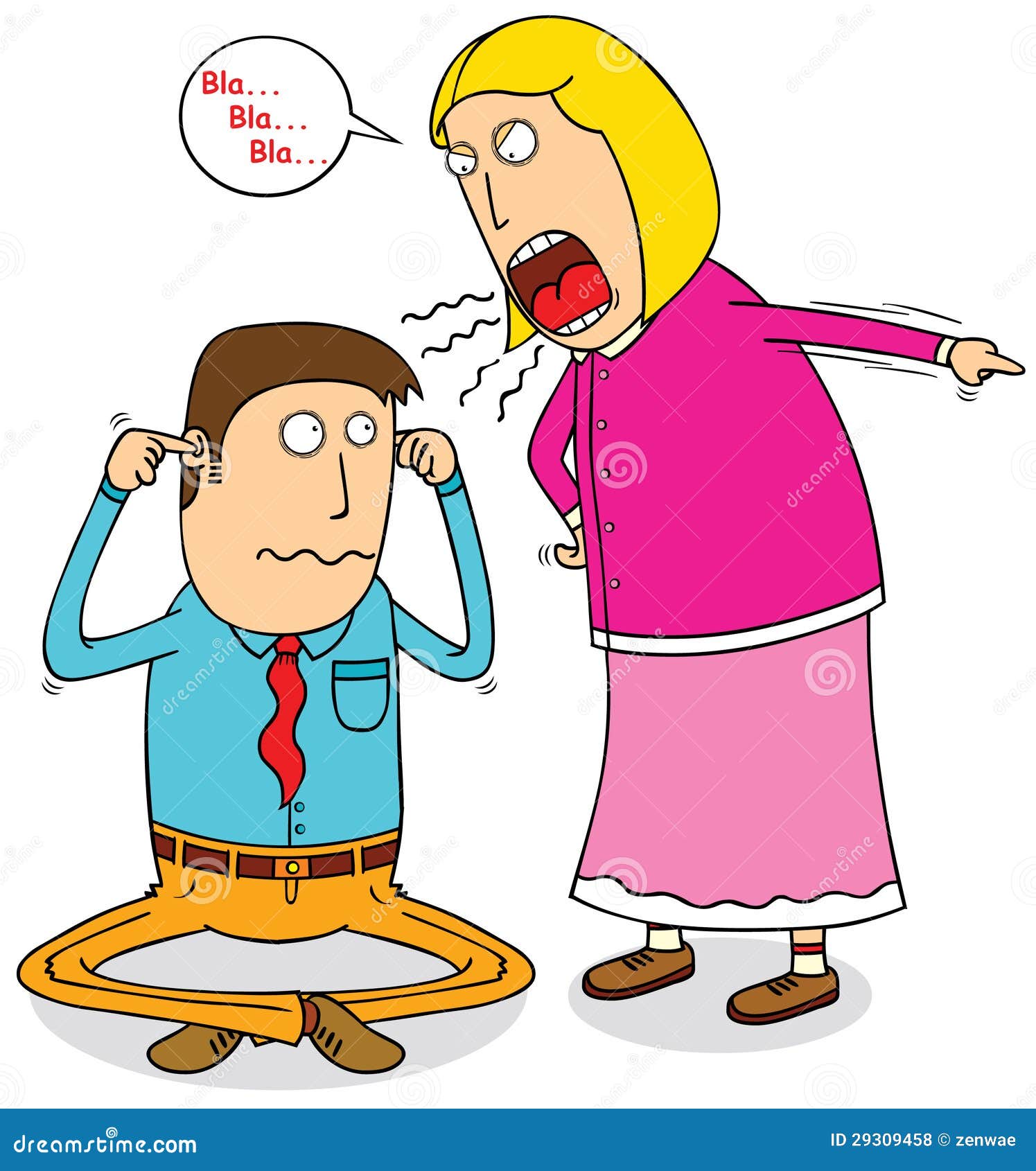Angry wife stock vector. Illustration of character, quarreling - 29309458