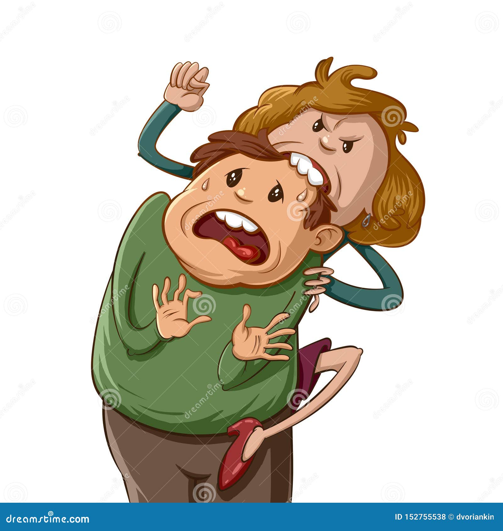 Angry wife cartoon stock illustration. Illustration of template - 152755538