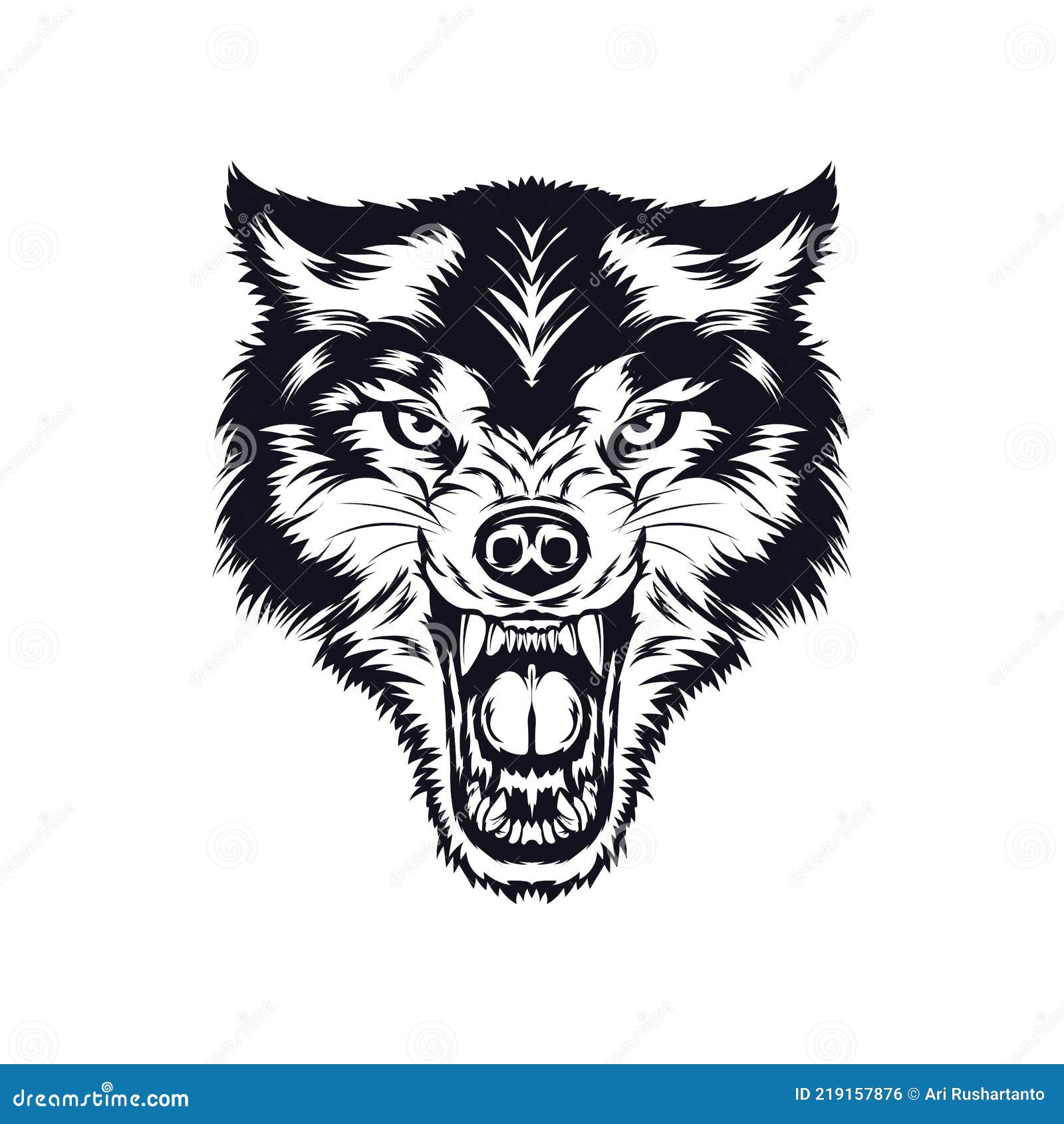 Angry Wolf Wild Dog Head Circle Retro Cartoon Vector | CartoonDealer ...
